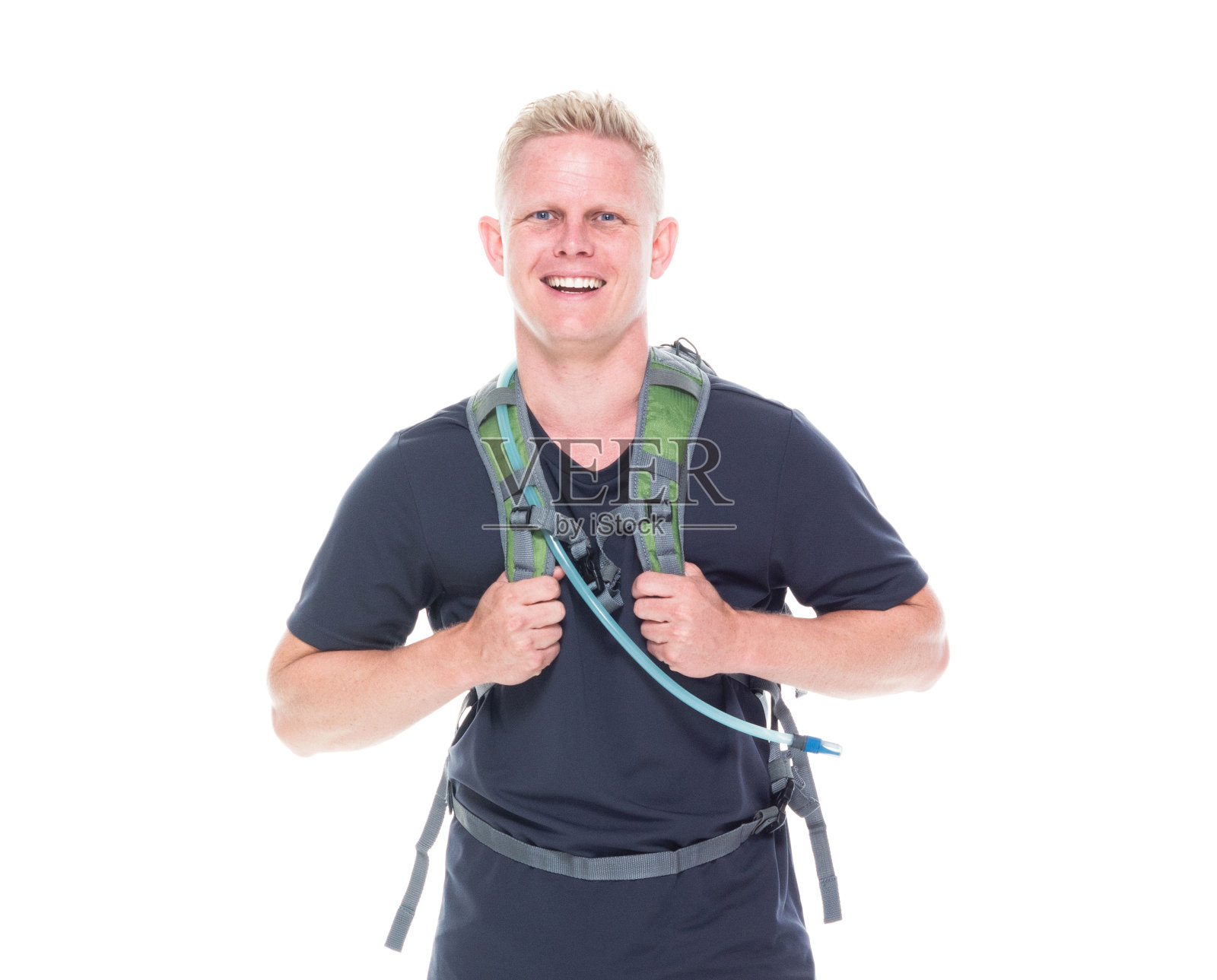 迷人的年轻男性徒步旅行者照片摄影图片