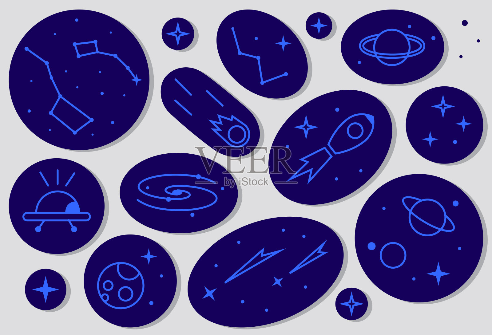 空间标签集合插画图片素材