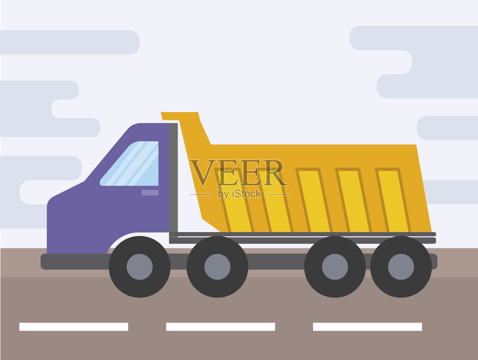 在建自卸车插画图片素材