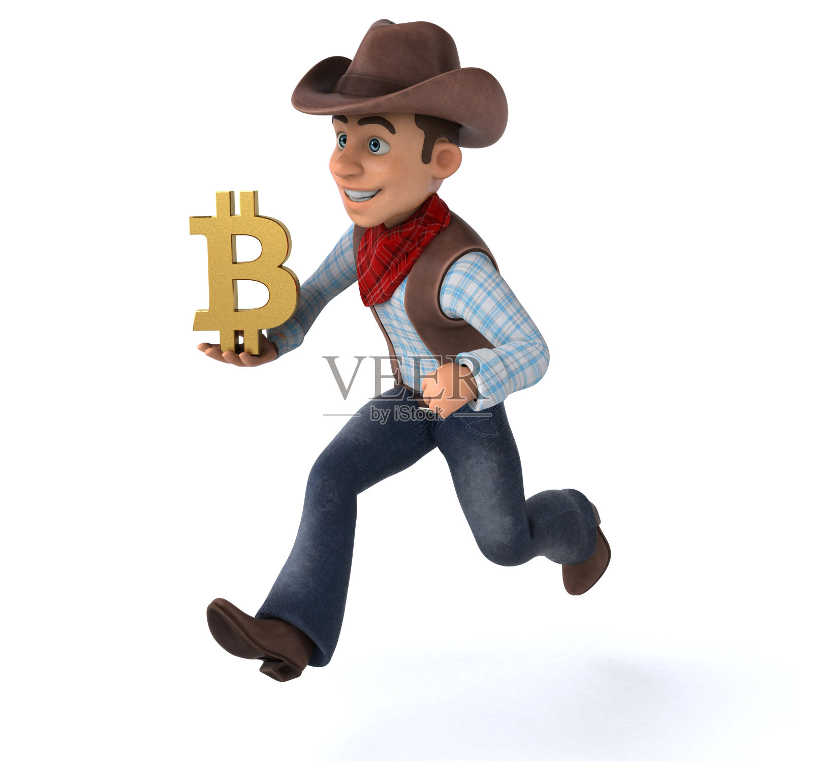 有趣的牛仔- 3D插图照片摄影图片