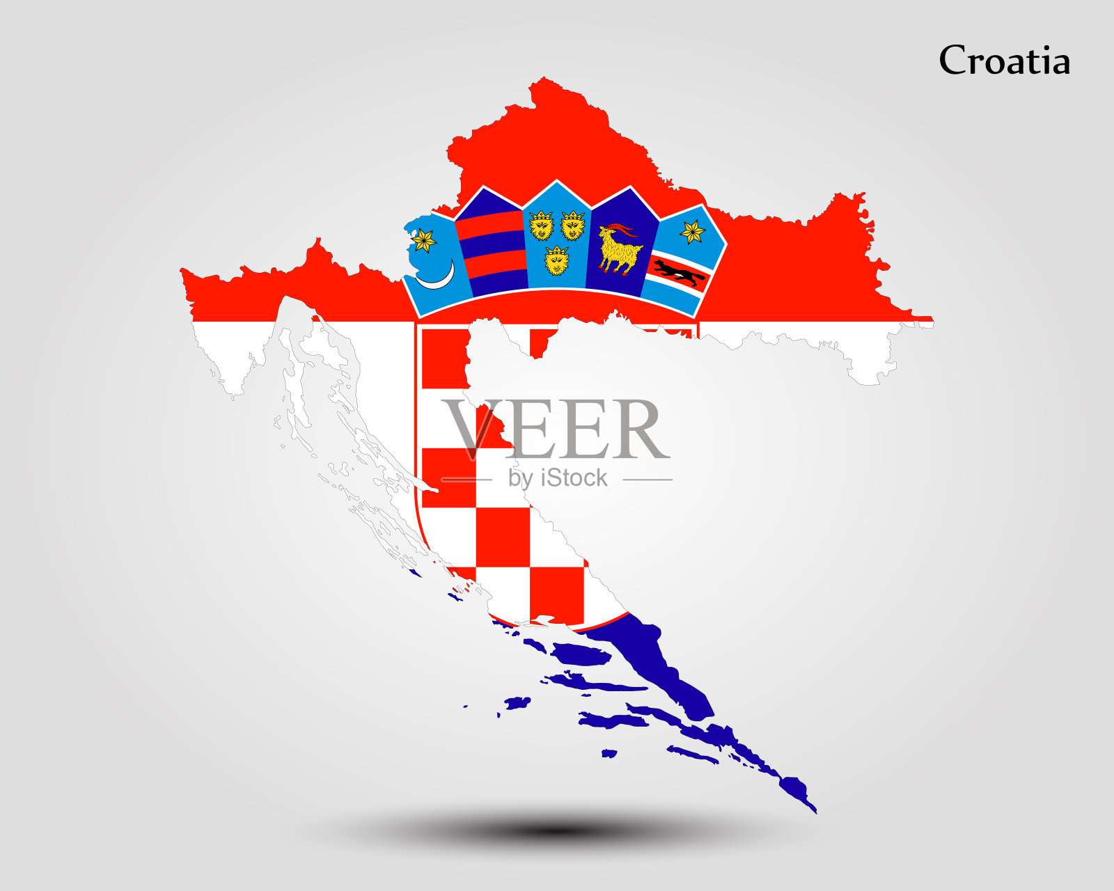 克罗地亚的地图。矢量图插画图片素材