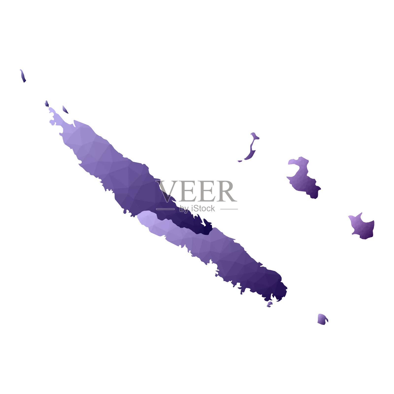 新喀里多尼亚的地图。插画图片素材