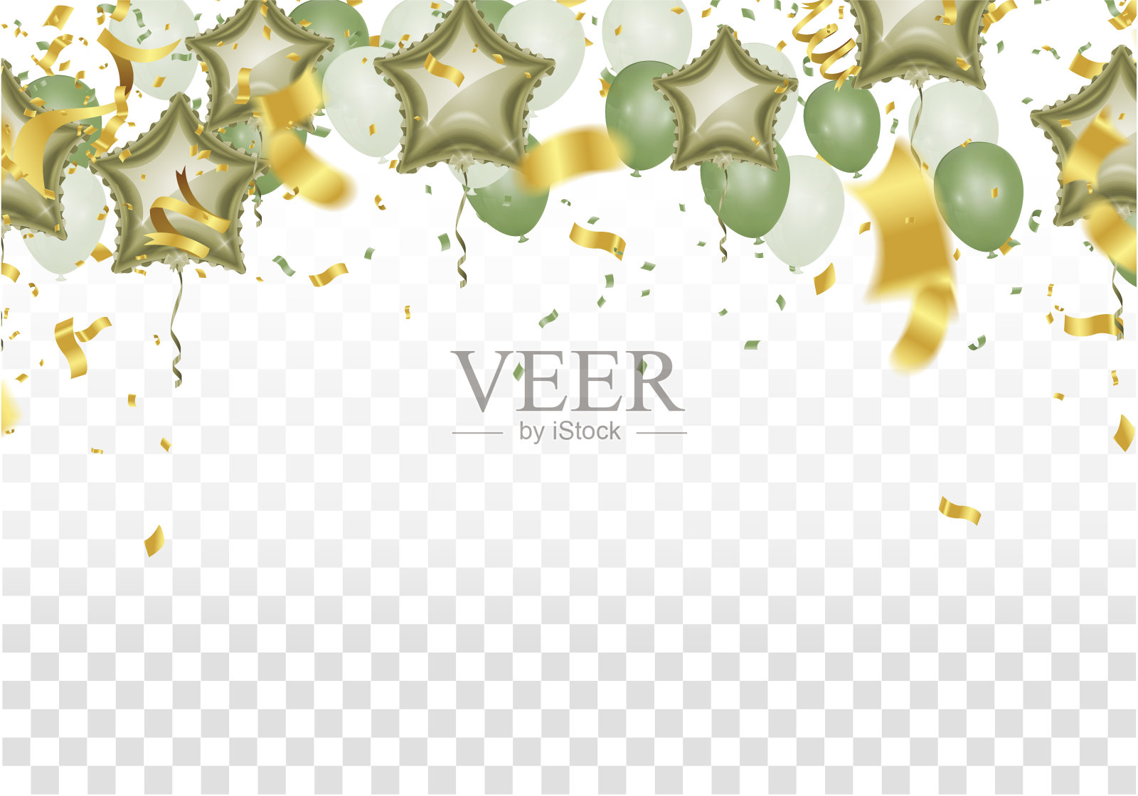 生日气球和庆祝横幅晚会快乐新年庆祝节日背景。奈插画图片素材