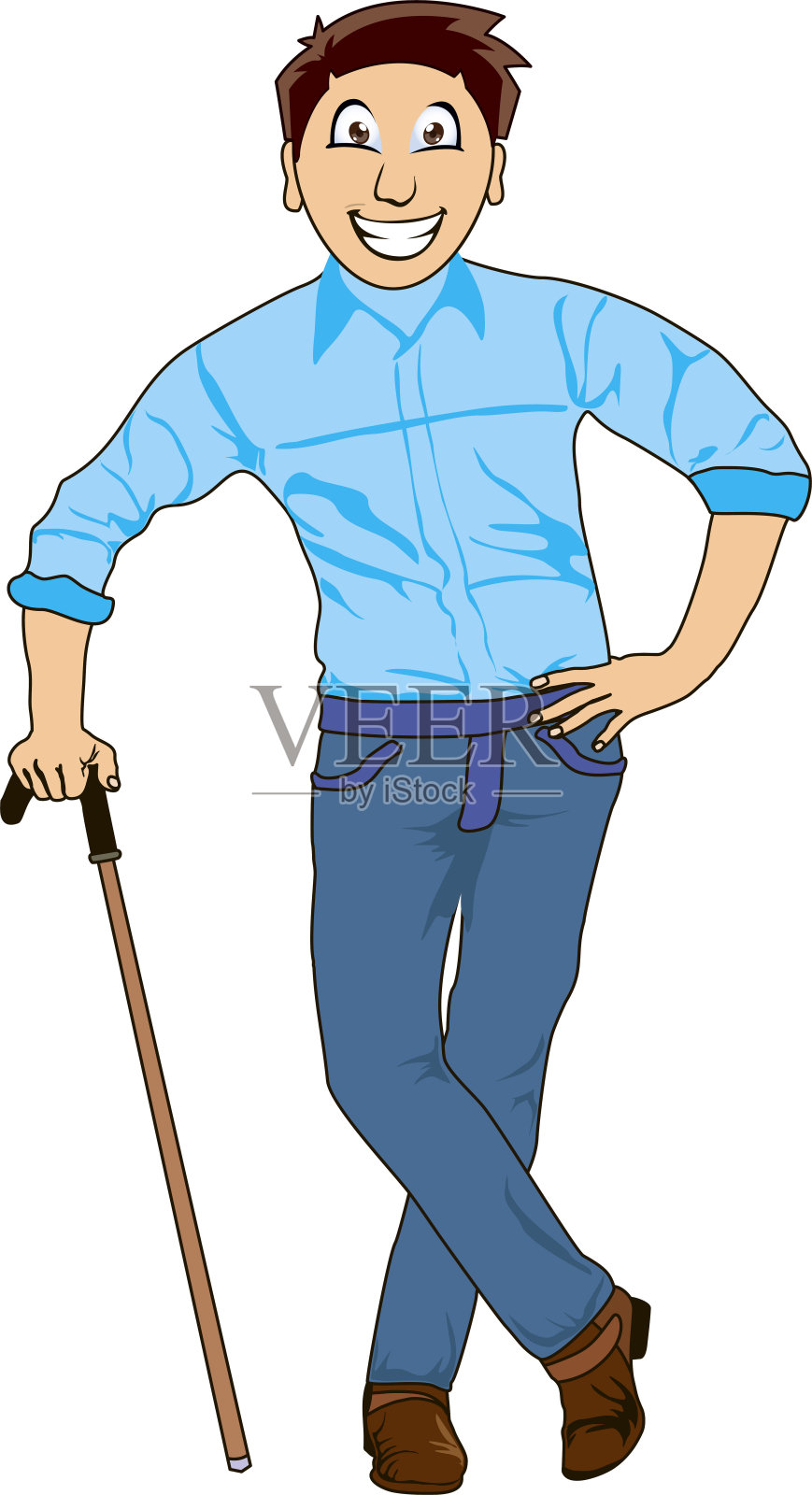 微笑的男人插画图片素材