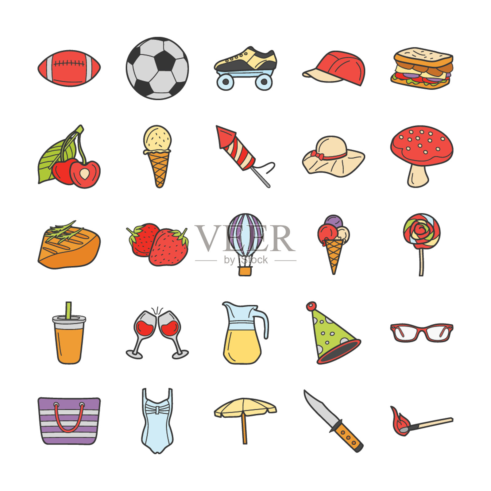 野餐,旅行,假日图标包插画图片素材