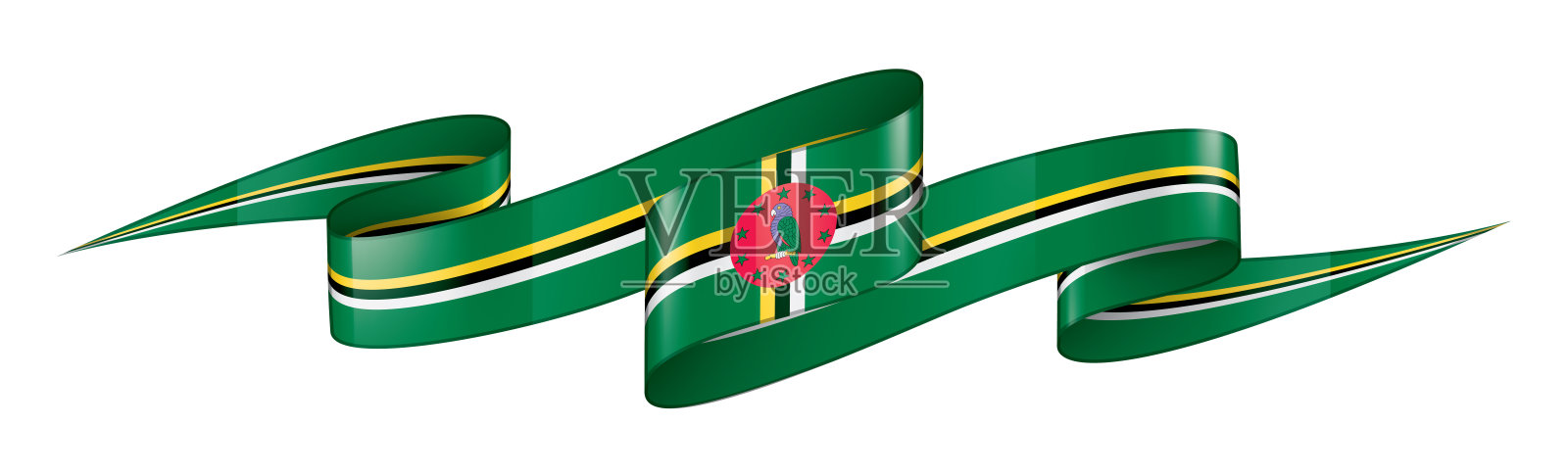 多米尼加国旗,白色背景上的矢量插图插画图片素材