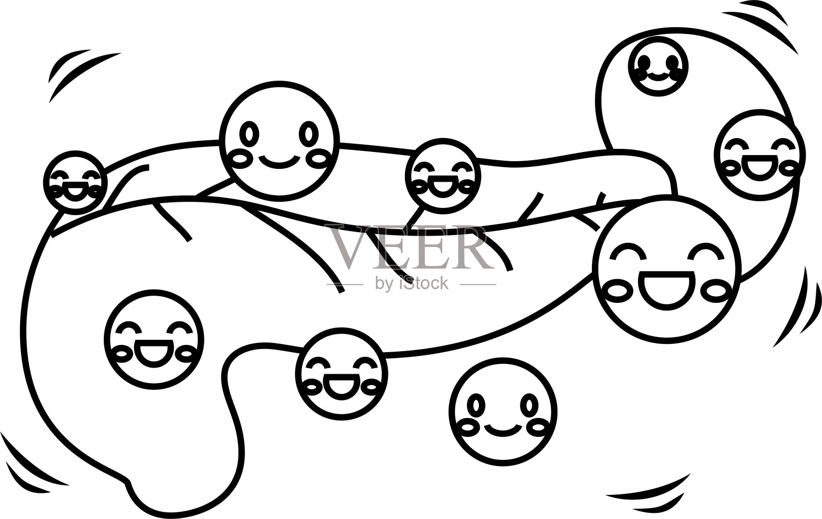 插图一个可爱的胰腺和脾脏轮廓插画图片素材