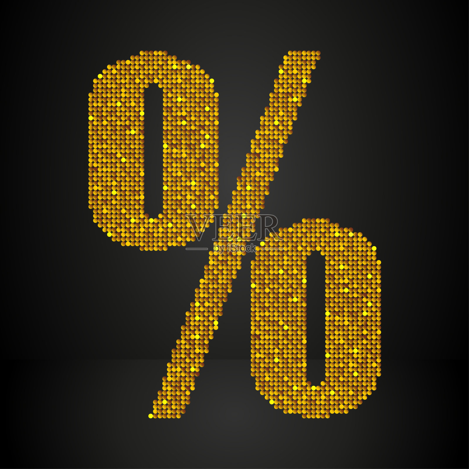 向量黄金亮片标志商业百分比。插画图片素材