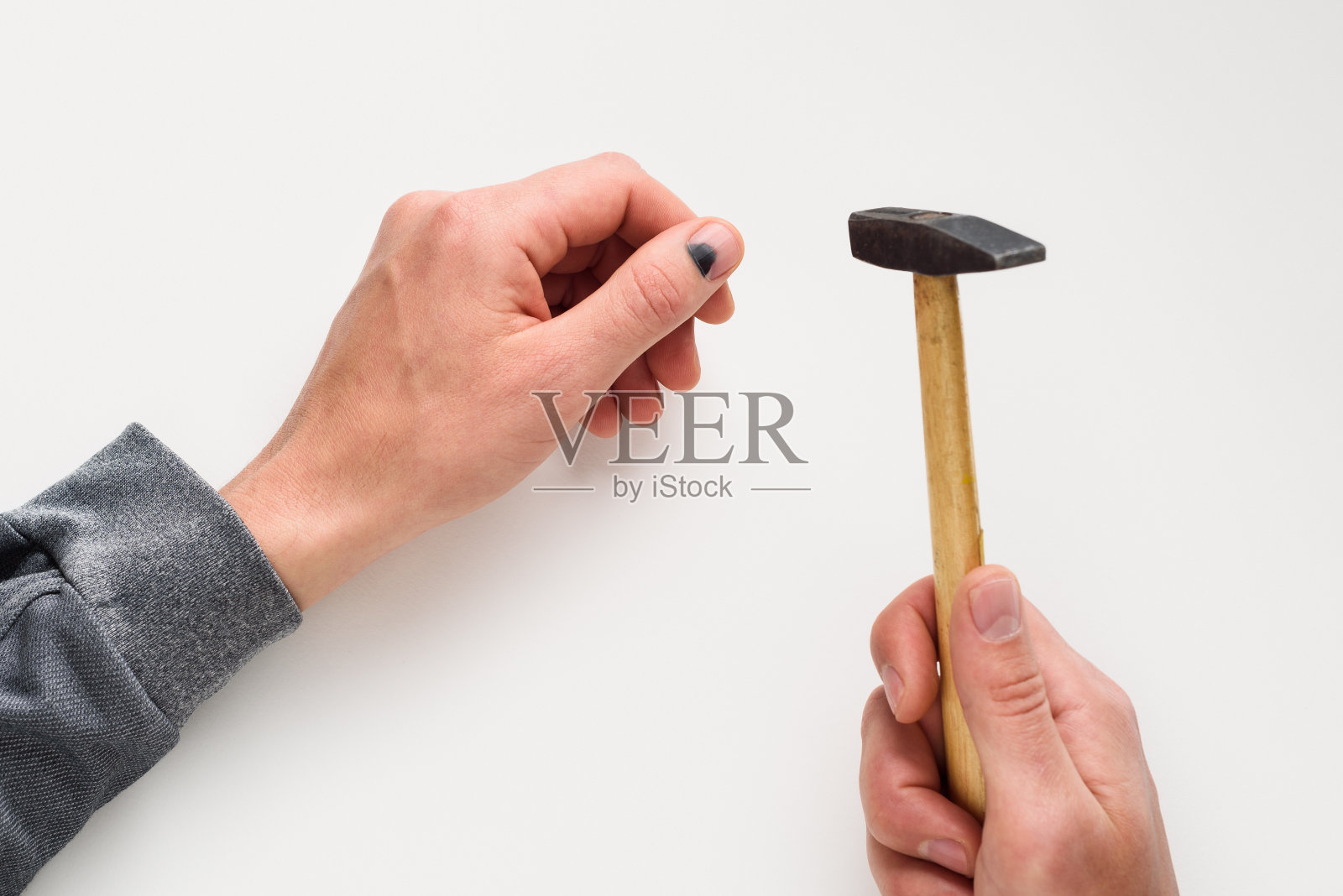 黑指甲伤照片摄影图片