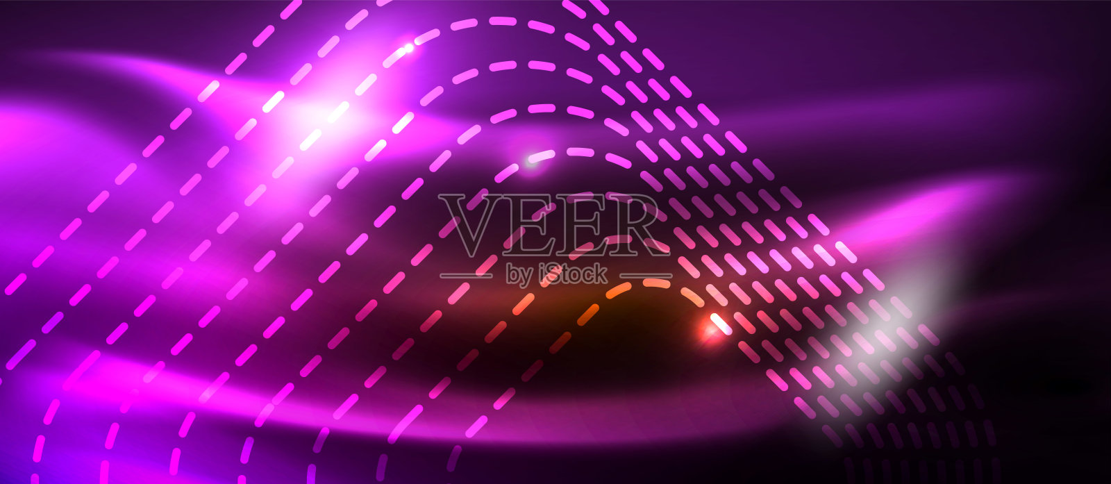 霓虹灯方块在发光的灯光背景上形成线条插画图片素材