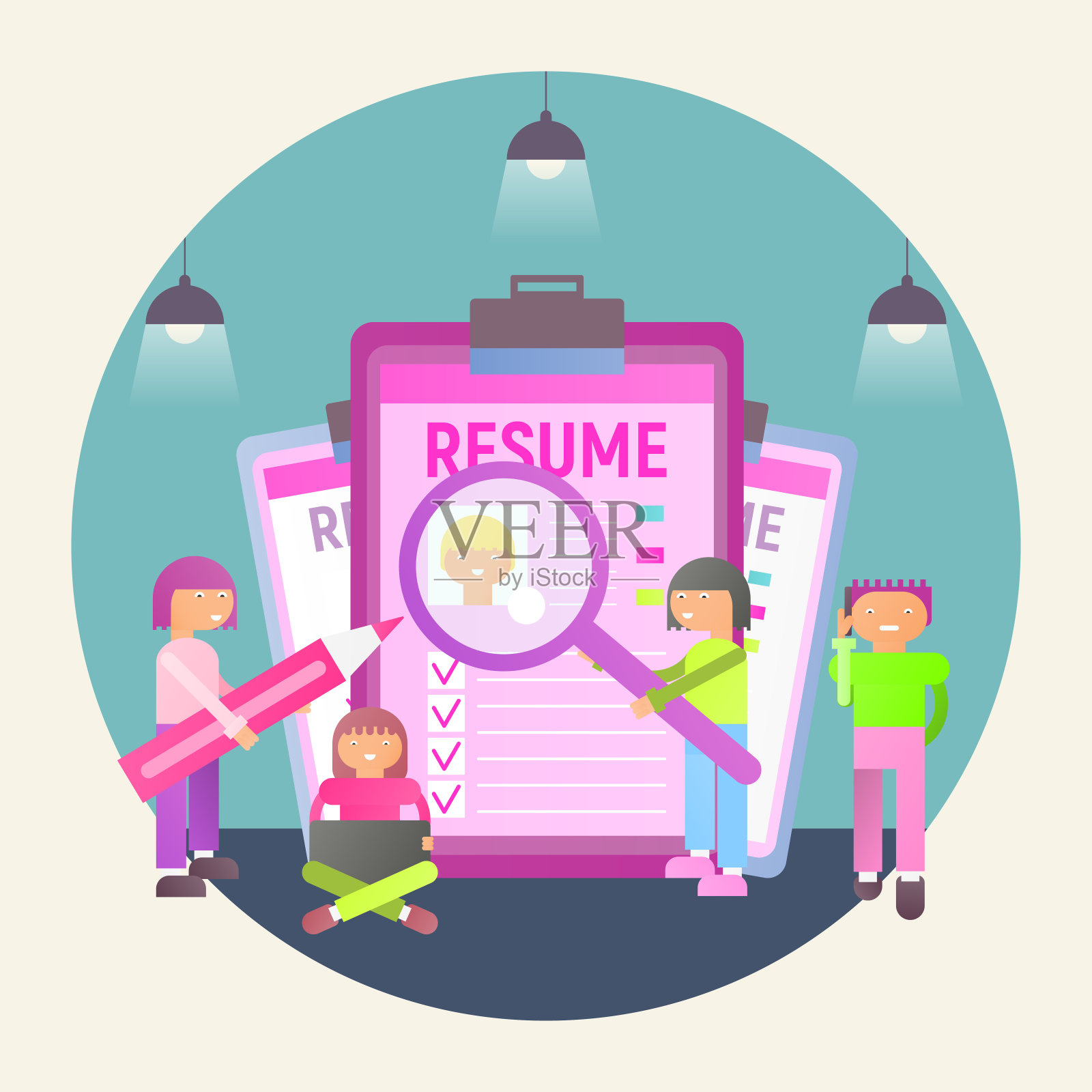 招聘机构插画图片素材