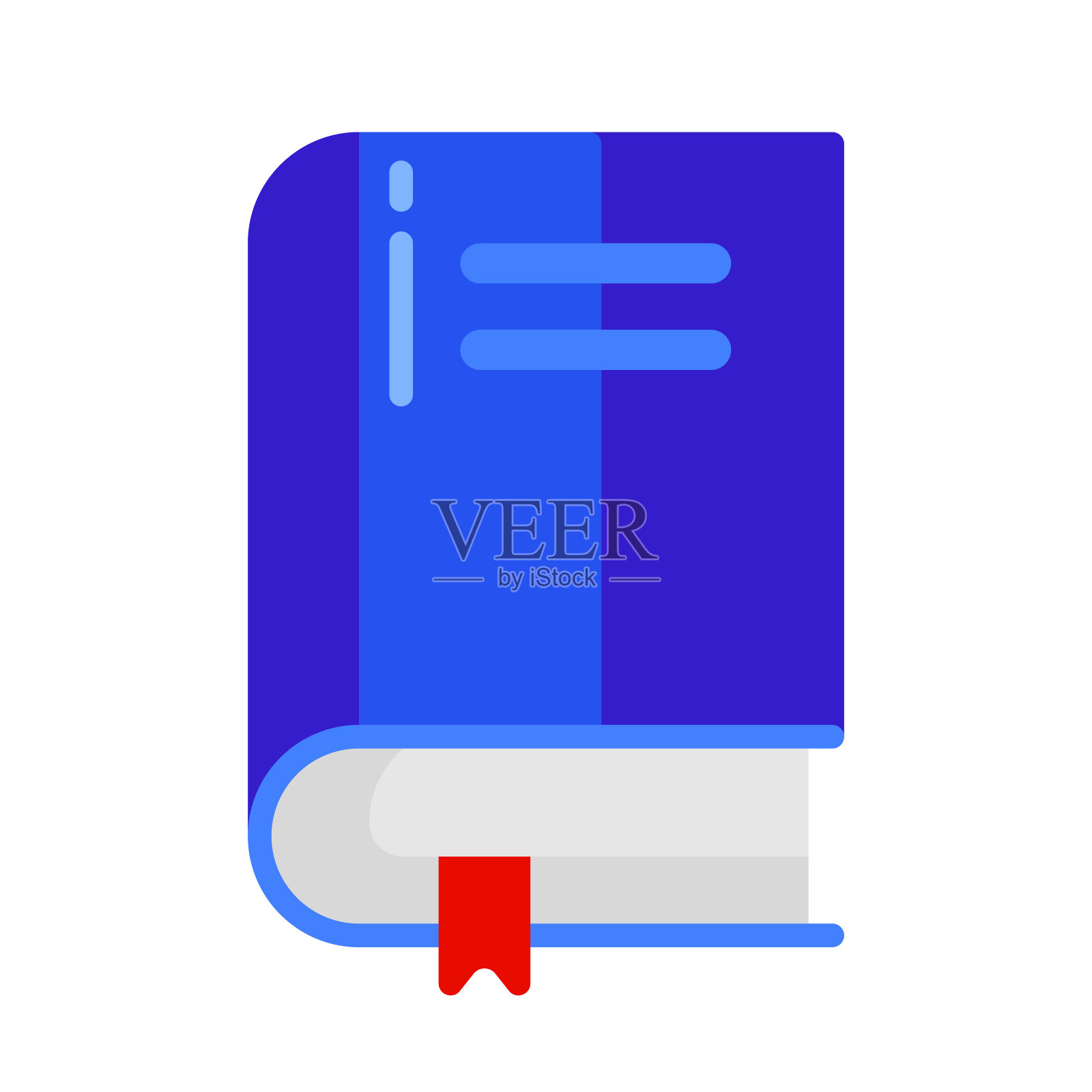 图标的学校书与书签在平的风格。插画图片素材