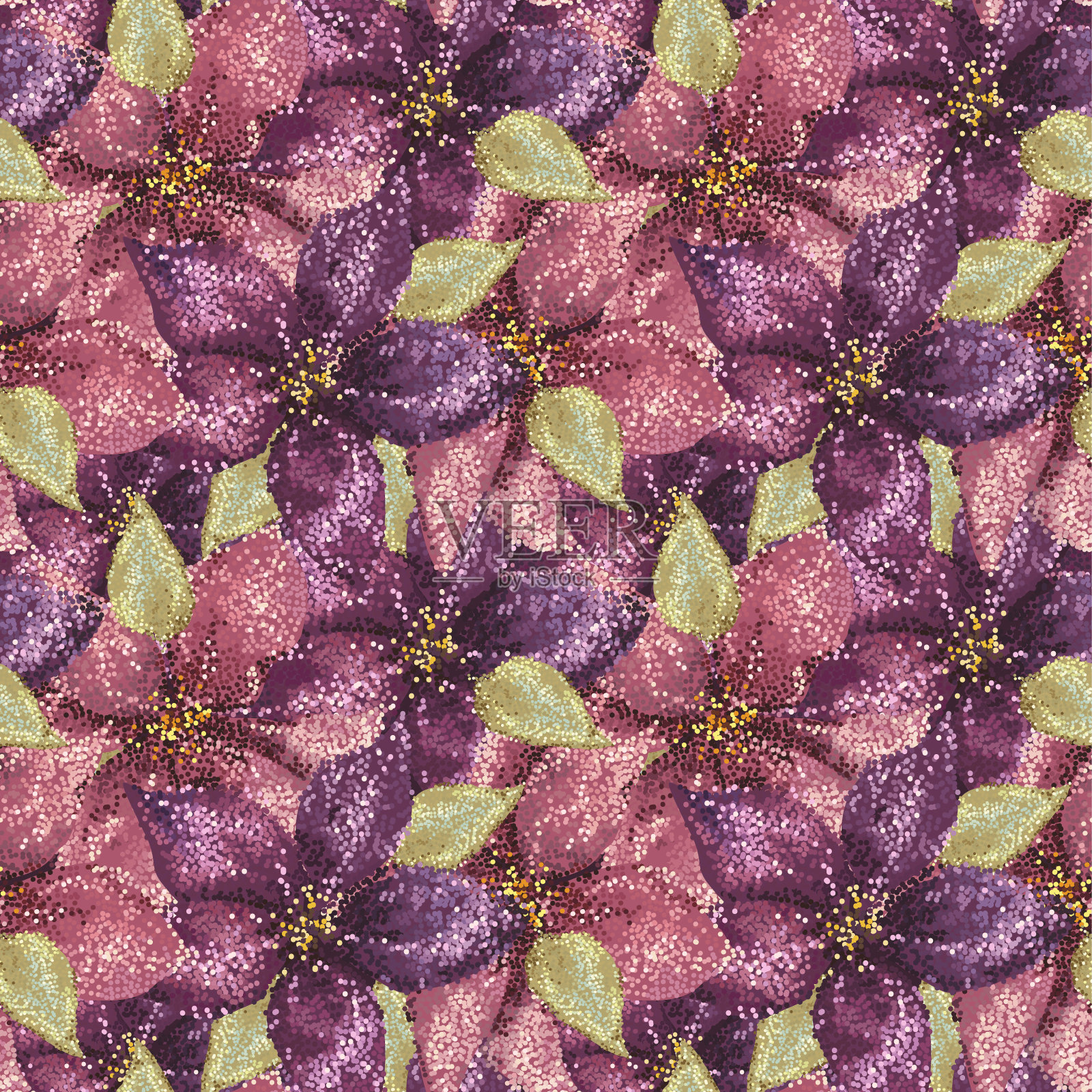 抽象艺术粉红色和紫色的孤柱花。豪华的背景。插画图片素材