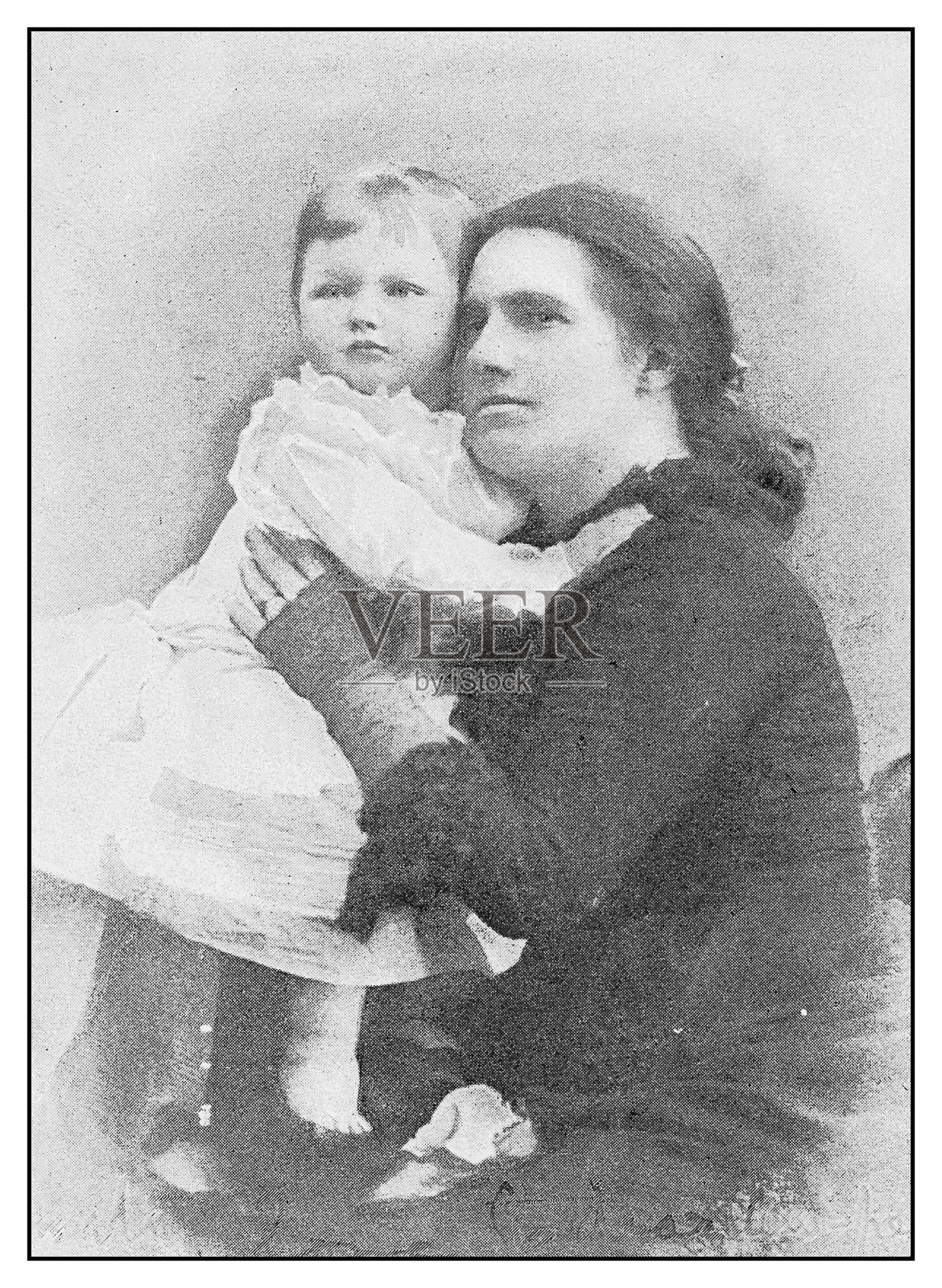 古董照片:斯特林夫人和女儿珍照片摄影图片