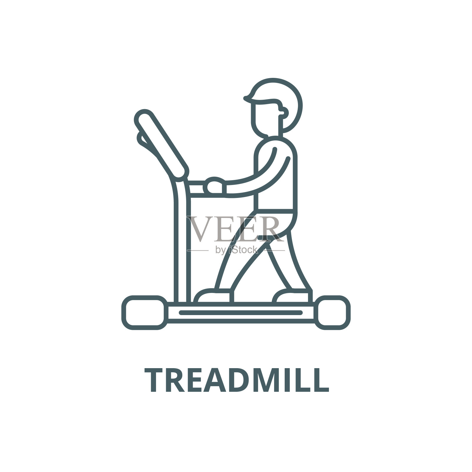 跑步机矢量线图标,线性概念,轮廓符号,符号插画图片素材