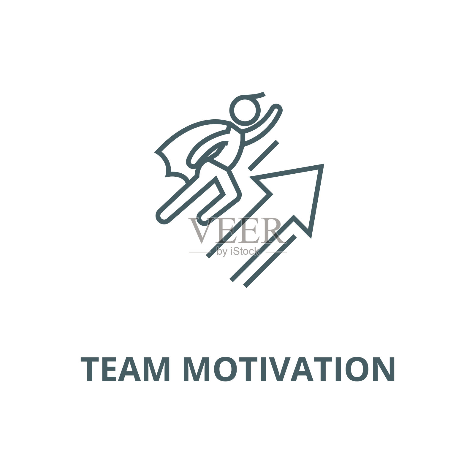 团队动力矢量线图标、线形概念、轮廓符号、符号图标素材