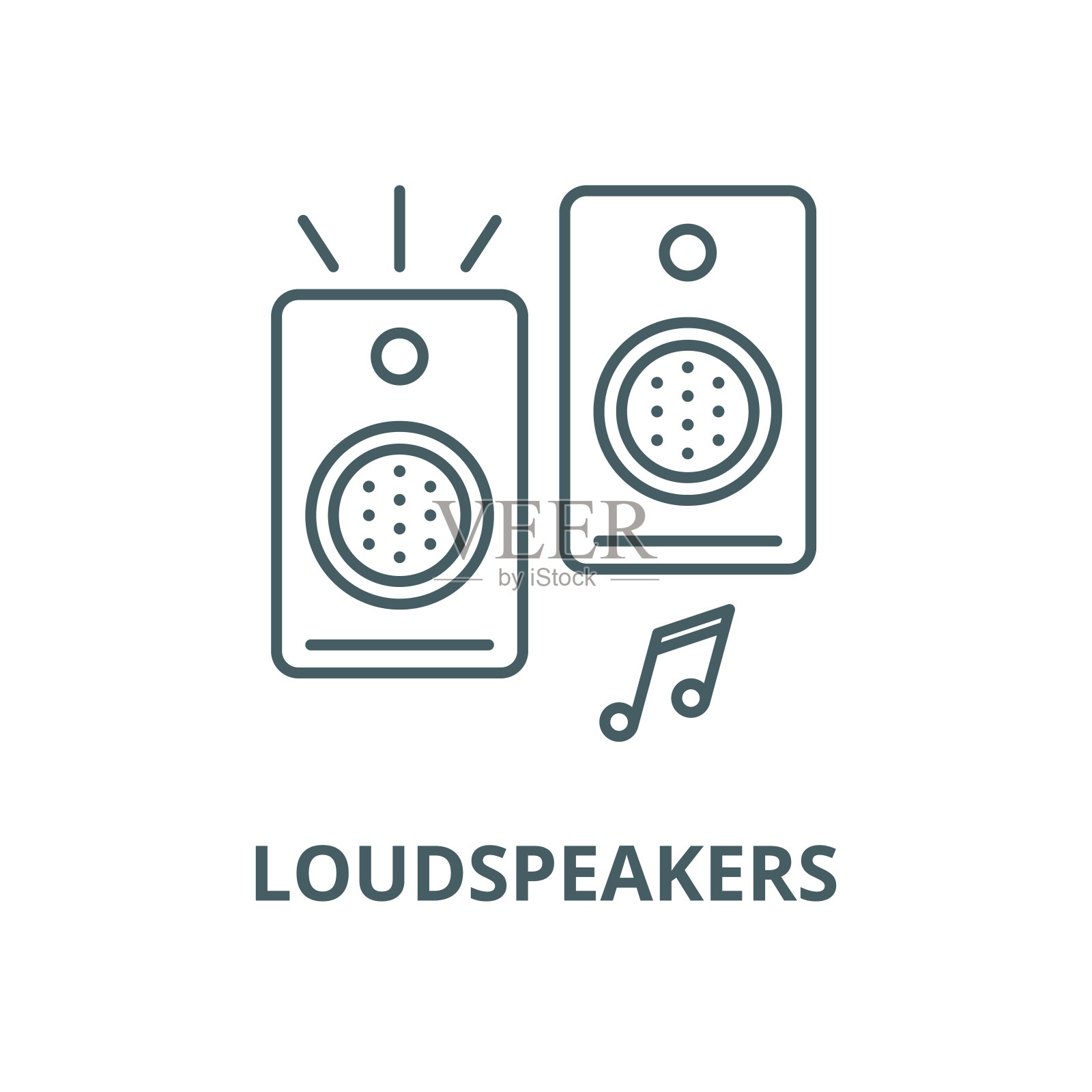 喇叭矢量线图标,线性概念,轮廓符号,符号插画图片素材