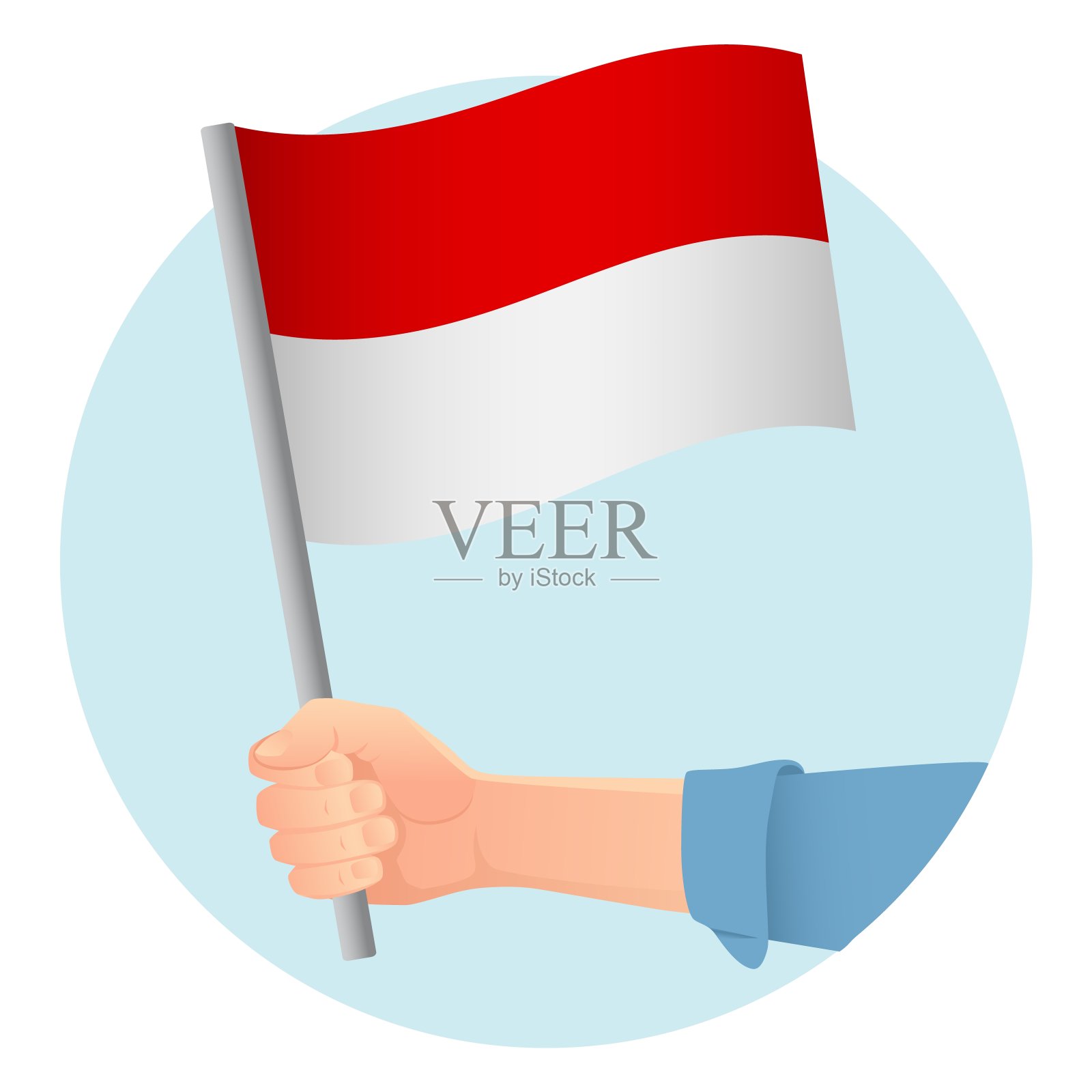 手里拿着国旗插画图片素材