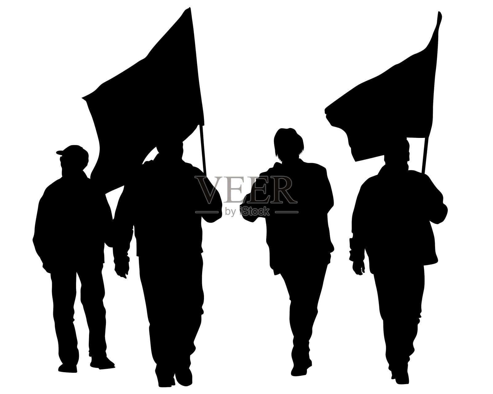 革命的旗帜插画图片素材