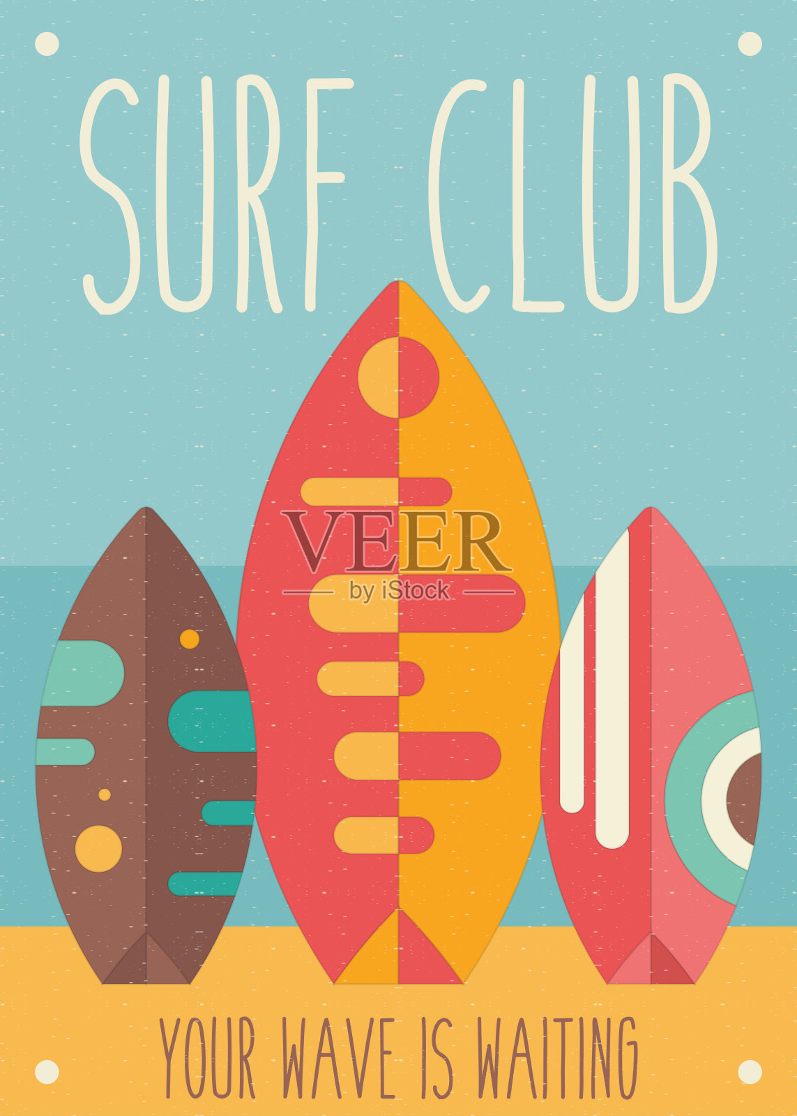 冲浪点插画图片素材