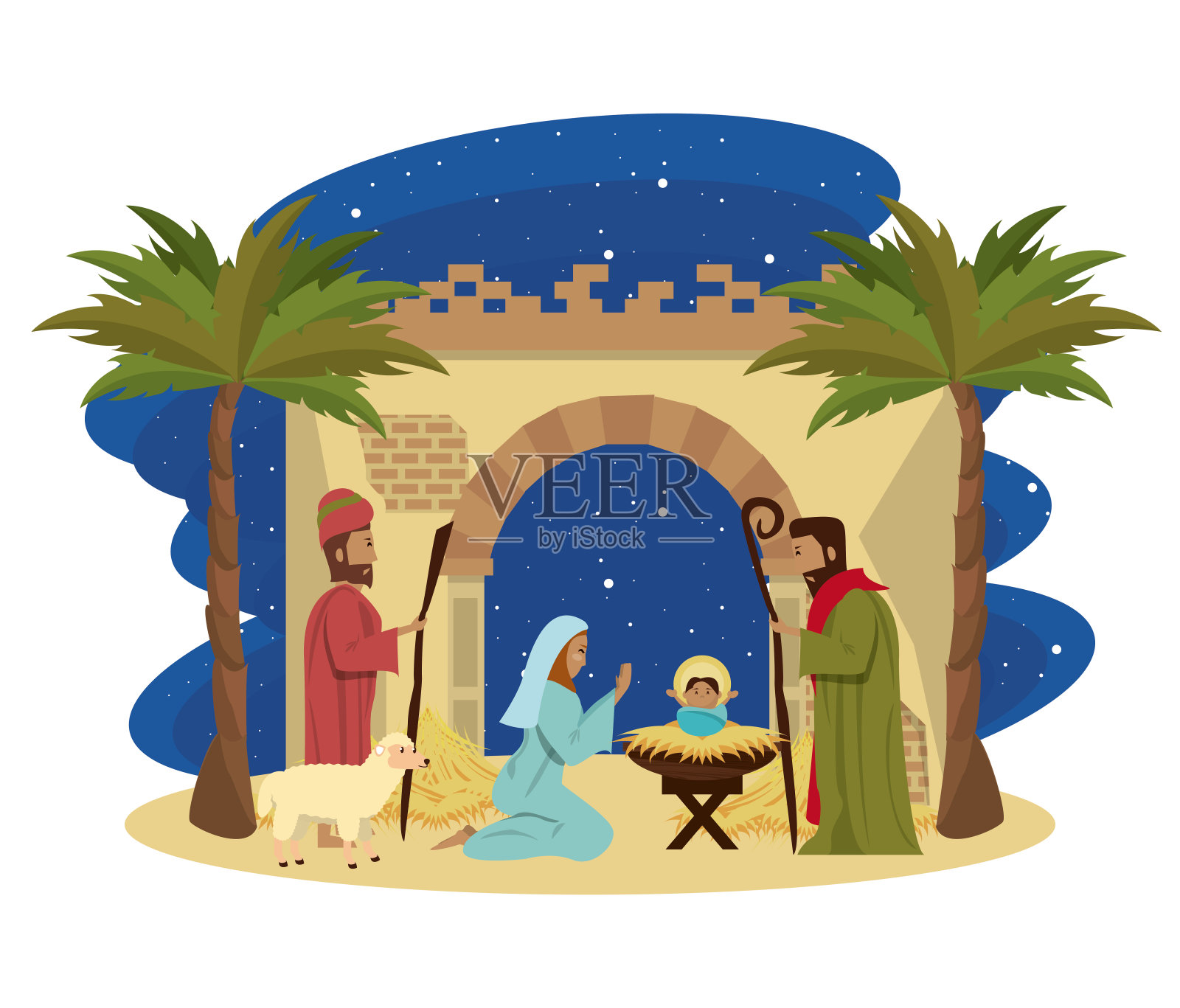 传统的基督教圣诞节设计元素图片