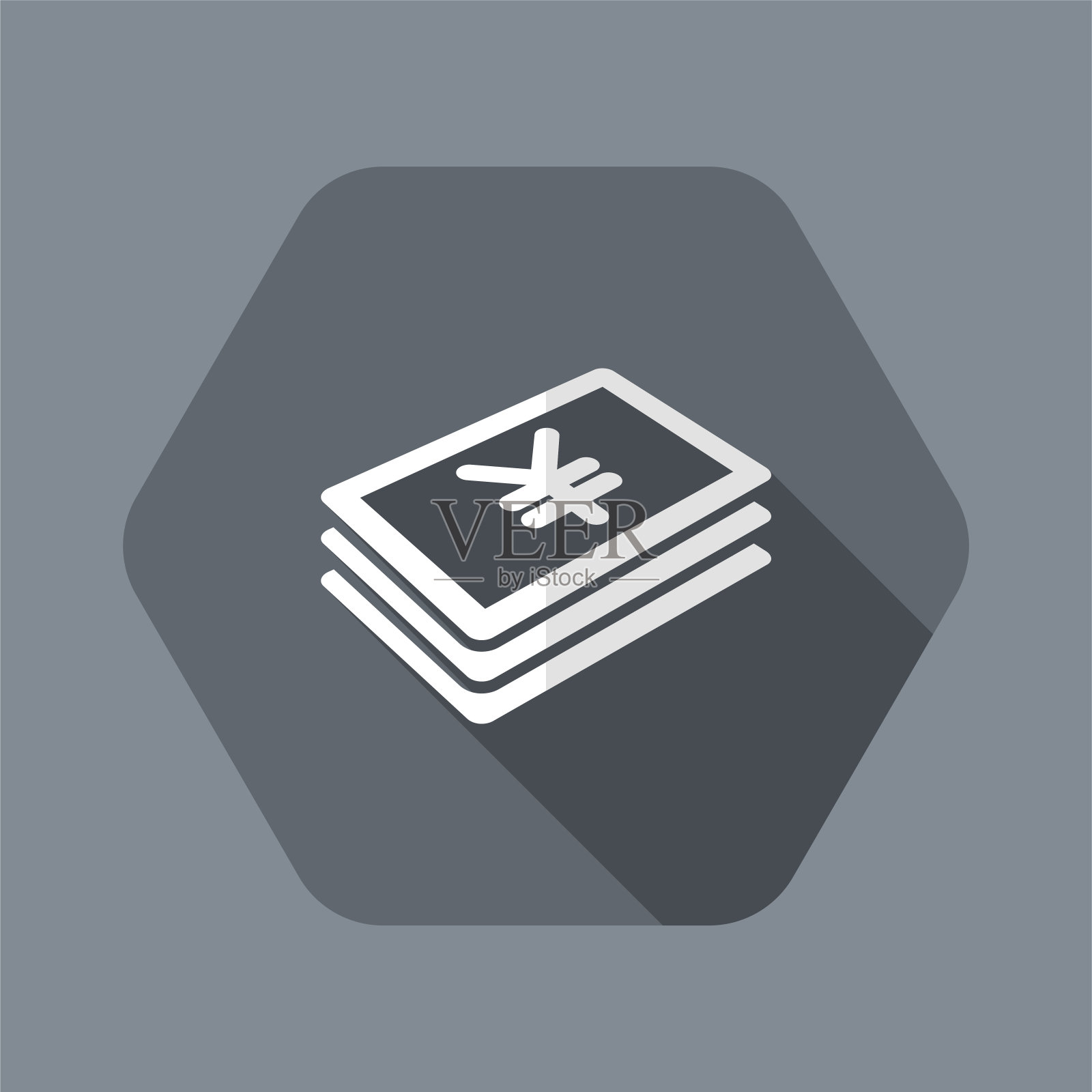 日元纸币的扁平图标插画图片素材