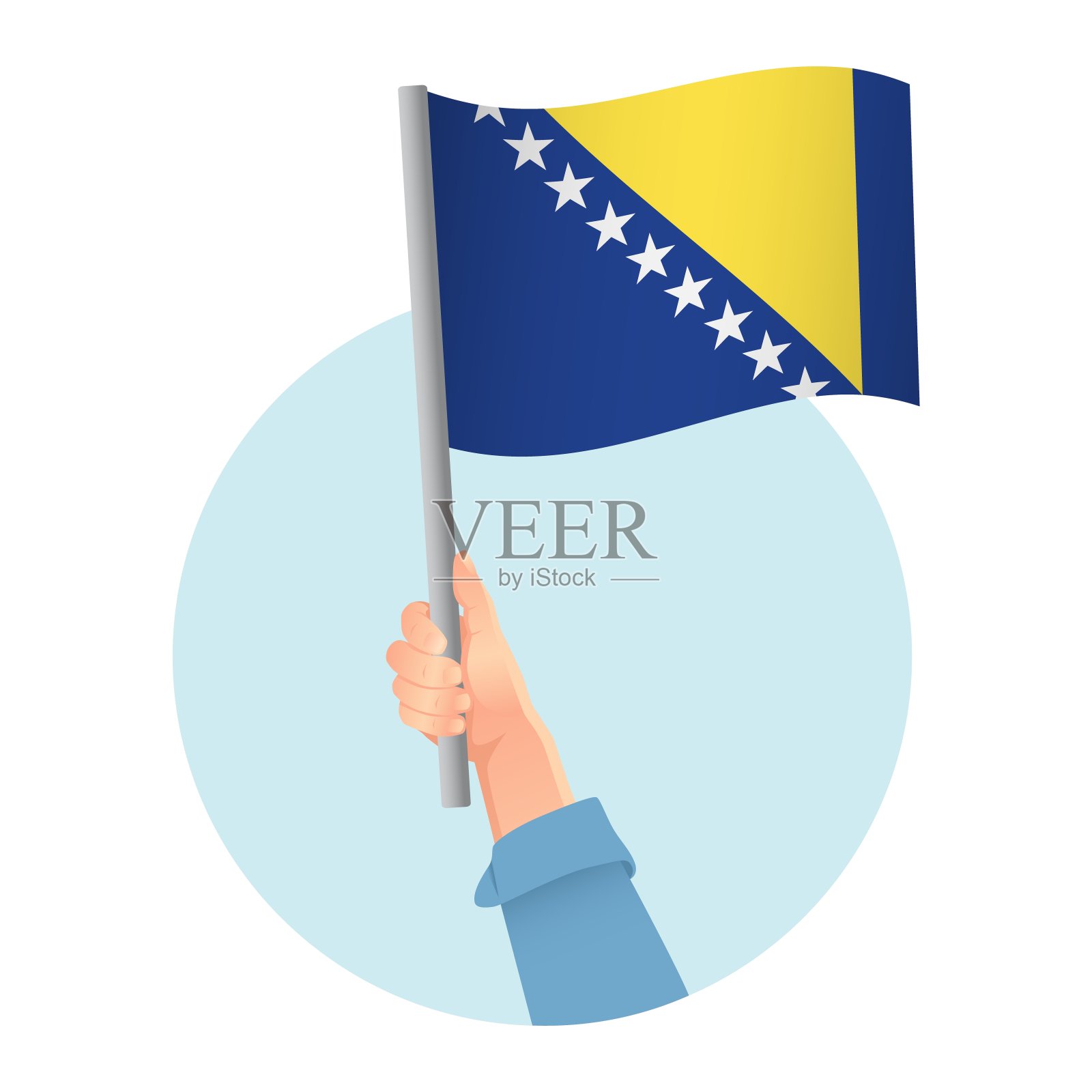 手里拿着国旗设计元素图片