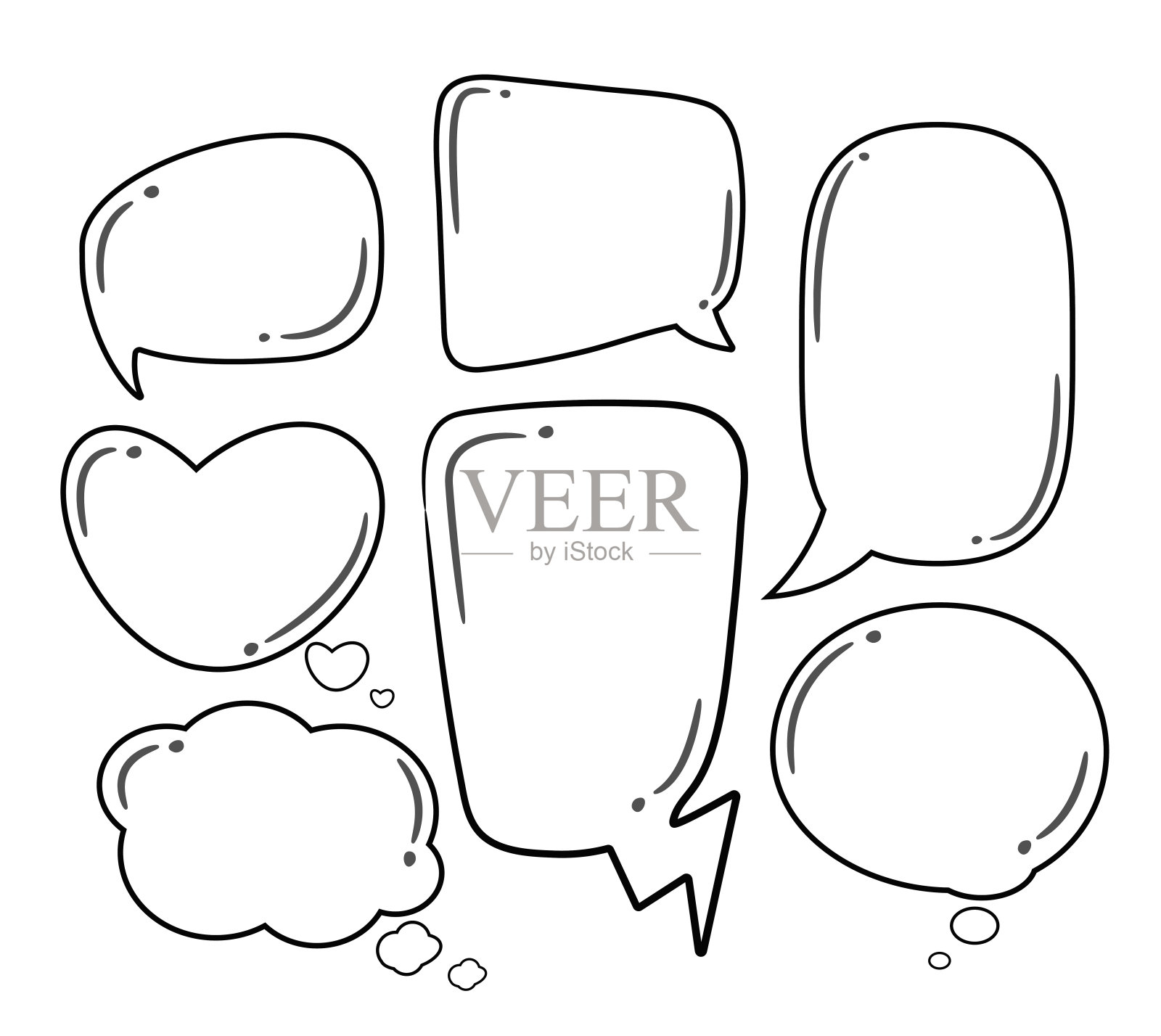 喜剧演讲气泡在半色调透明背景。插画图片素材