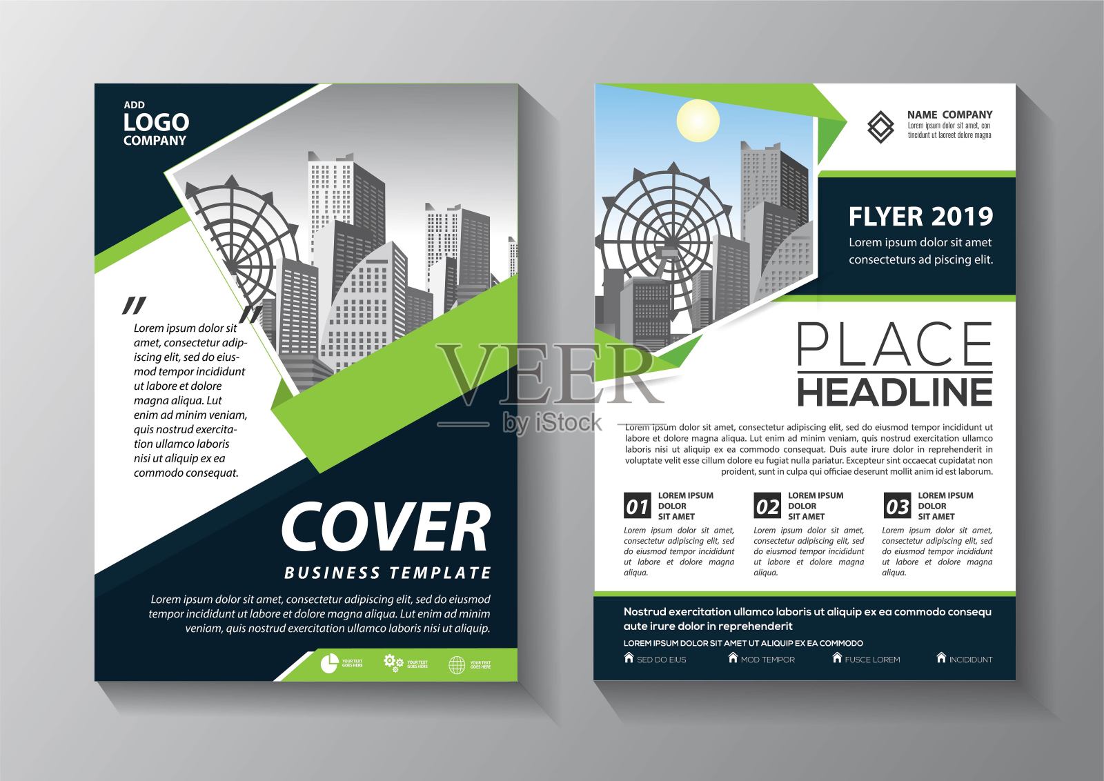 业务抽象向量模板。宣传册设计,涵盖现代布局,年度报告,海报,传单A4彩色三角形,几何形状的科技,科学,市场与灯光背景插画图片素材