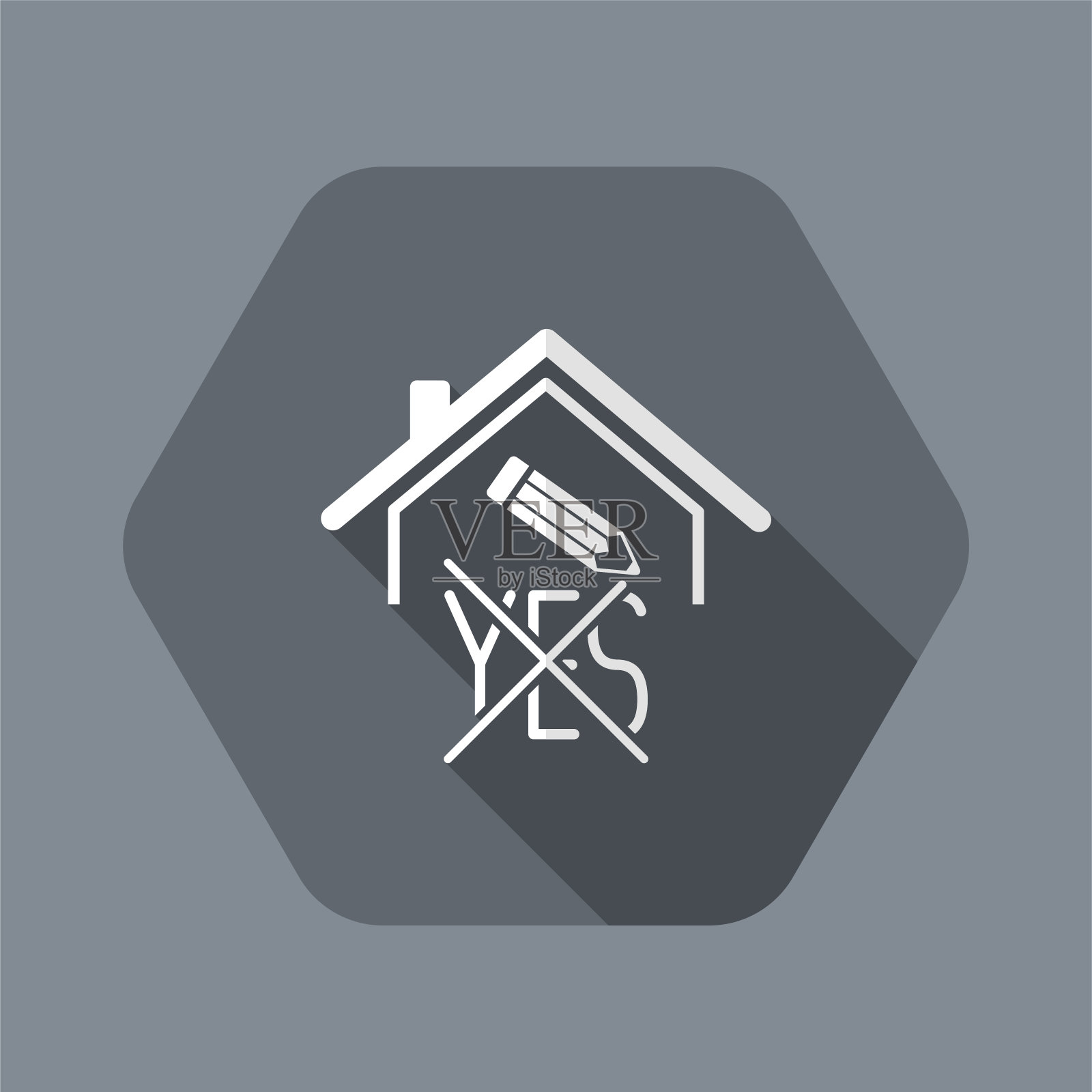 房地产或酒店概念-确认客户的决定-矢量网络图标插画图片素材