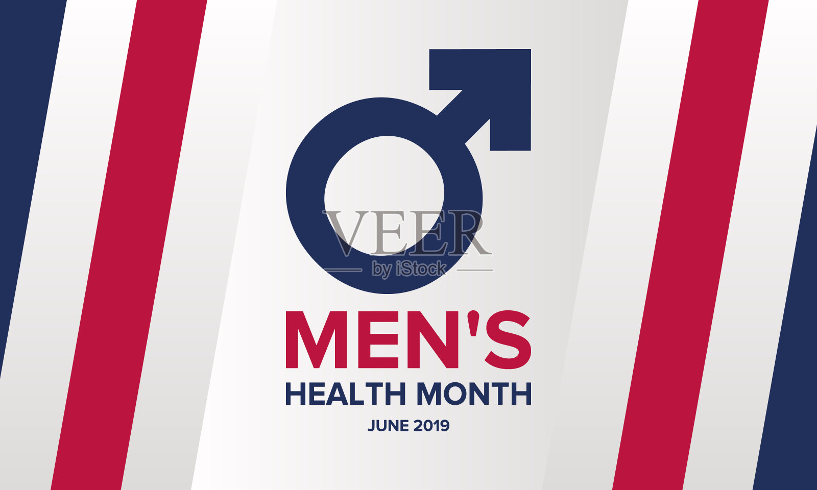 六月全国男性健康月健康教育计划。每年在美国庆祝。医学概念。护理和健康。海报、卡片、横幅和背景。矢量图插画图片素材
