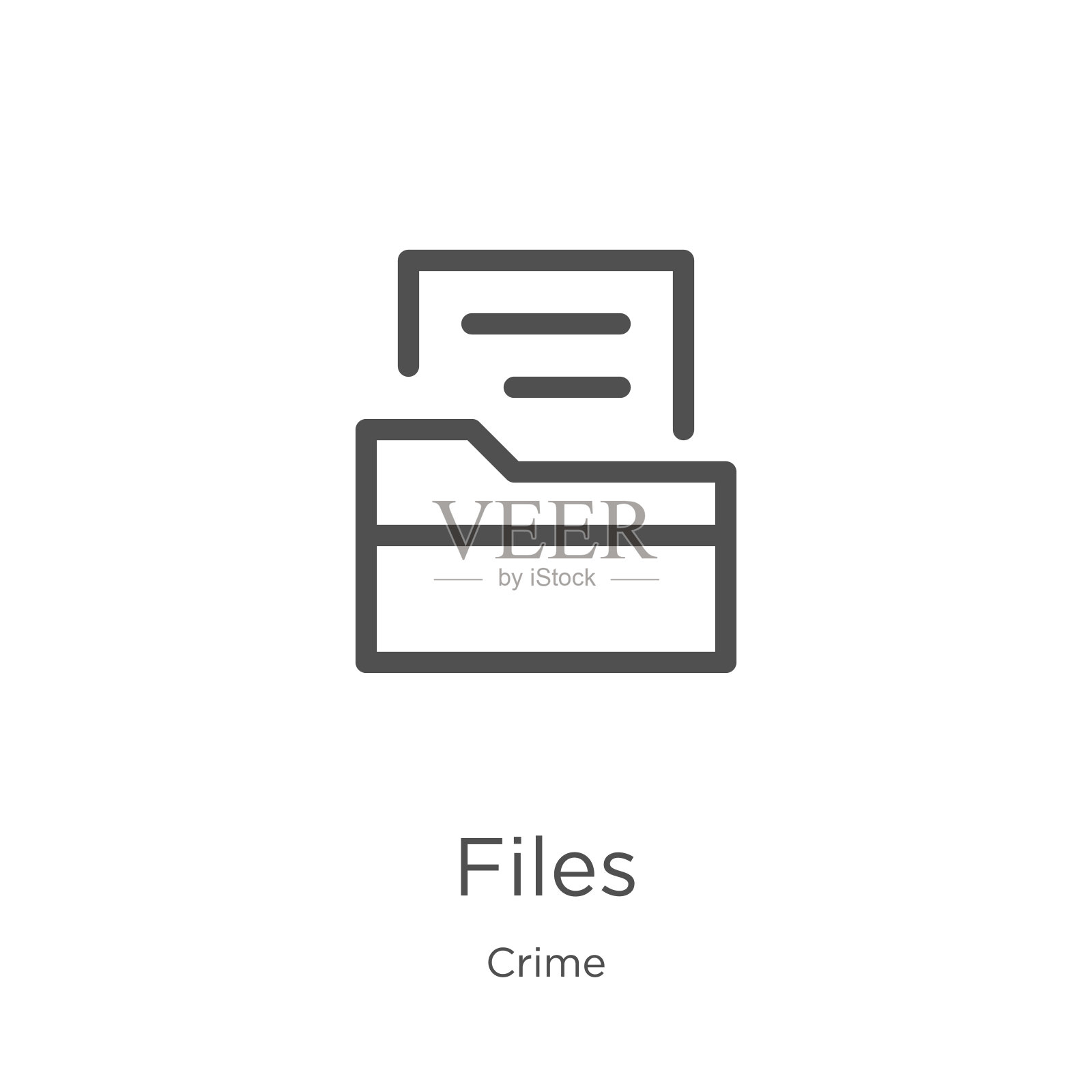 文件图标矢量从犯罪收集。细线文件轮廓图标矢量插图。大纲,细线文件图标的网站设计和移动,应用程序开发。图标素材