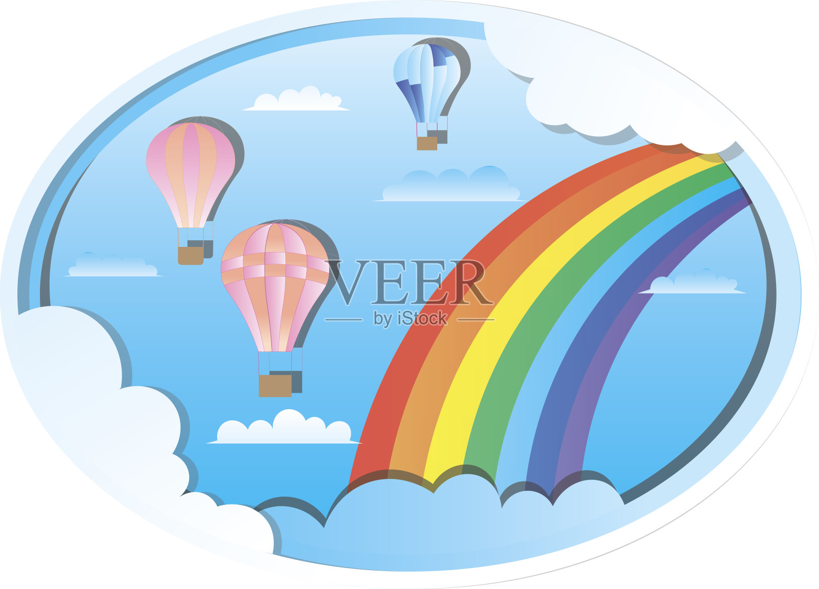 框架与球和云插画图片素材