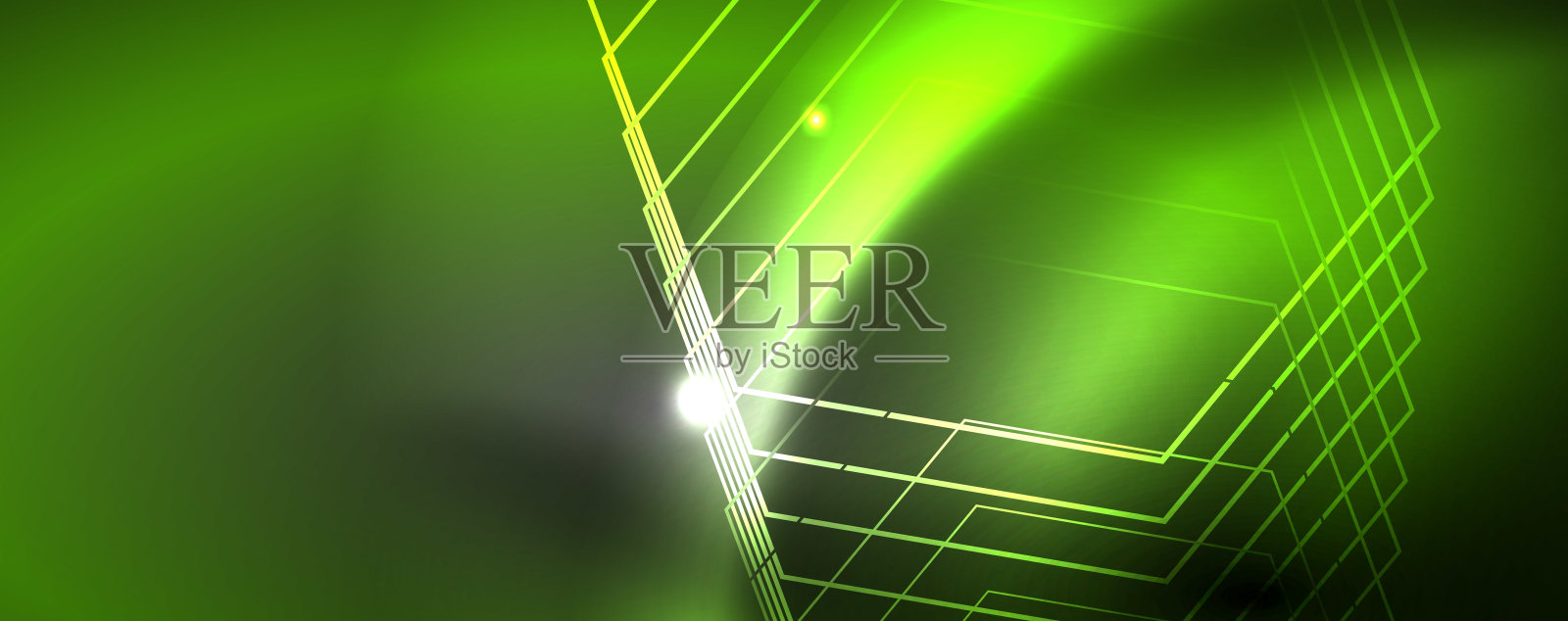 闪亮的霓虹灯技术模板。霓虹线条背景,80年代风格的激光射线插画图片素材