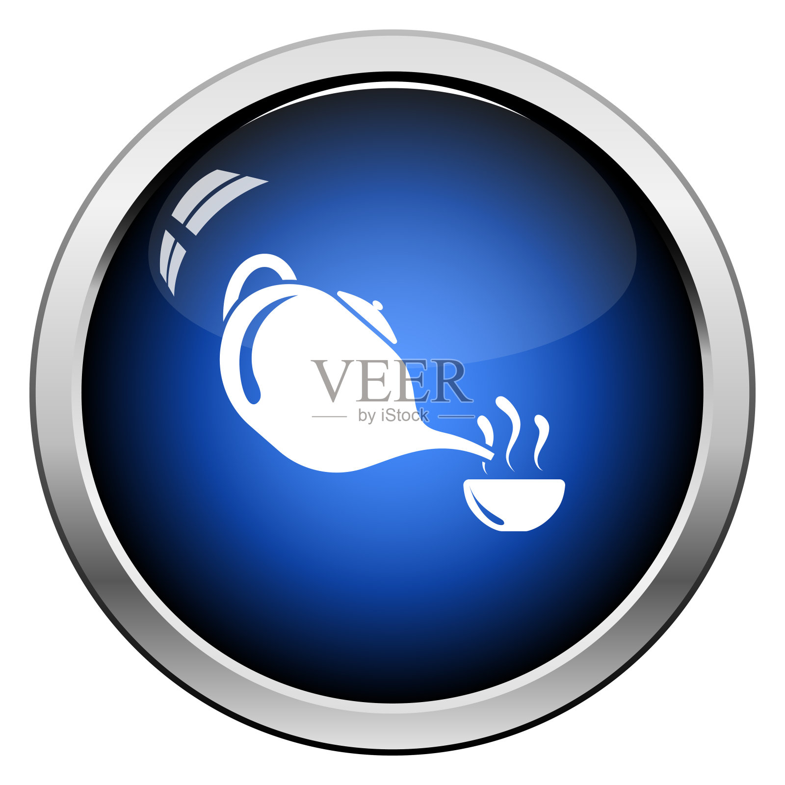 温泉茶壶与杯子图标设计元素图片