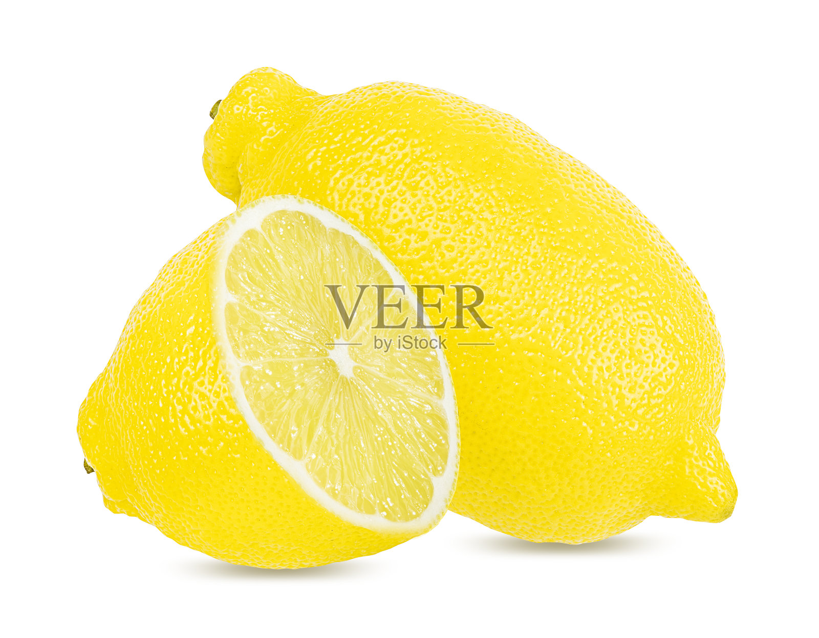 柠檬孤立在白色背景与裁剪路径照片摄影图片