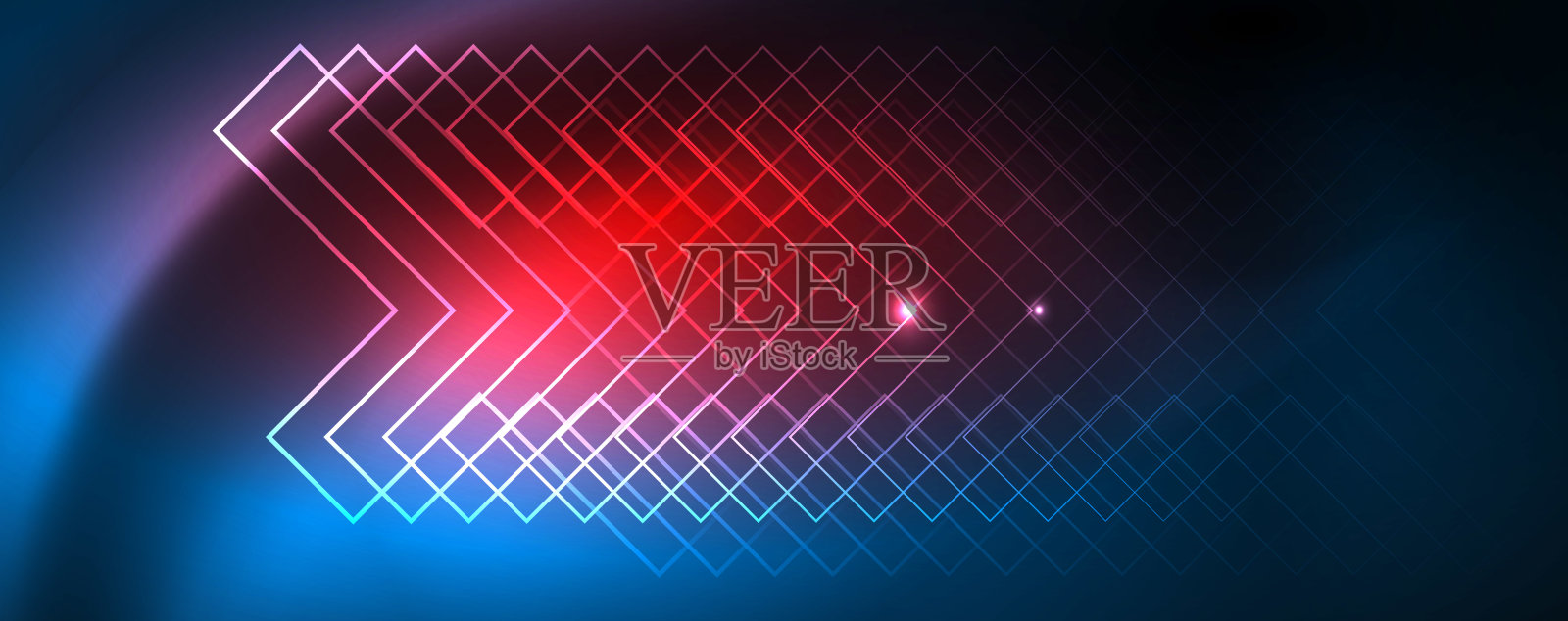 霓虹灯发光的技术线,高科技未来抽象的背景模板,矢量插画图片素材