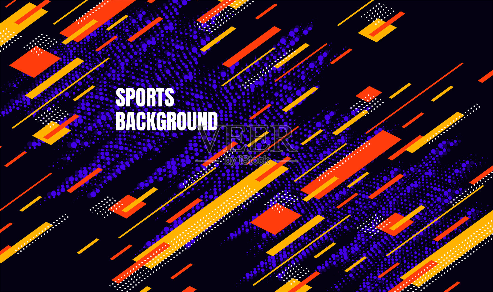 抽象的彩色艺术运动背景。动态粒子。现代科技元素与线条设计。矢量图插画图片素材