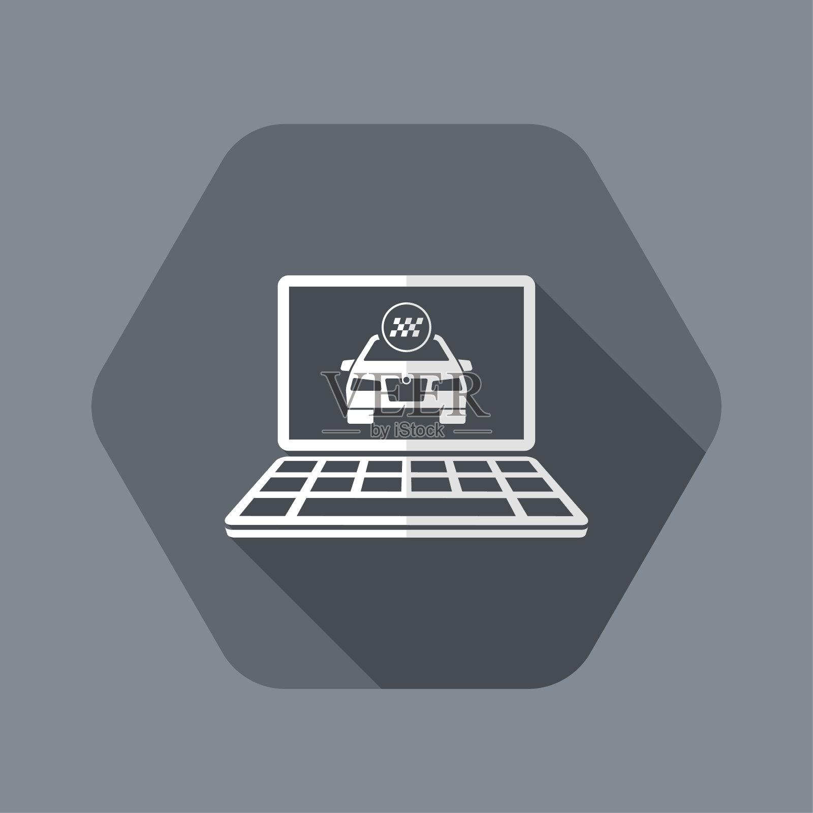 电脑上的跑车插画图片素材