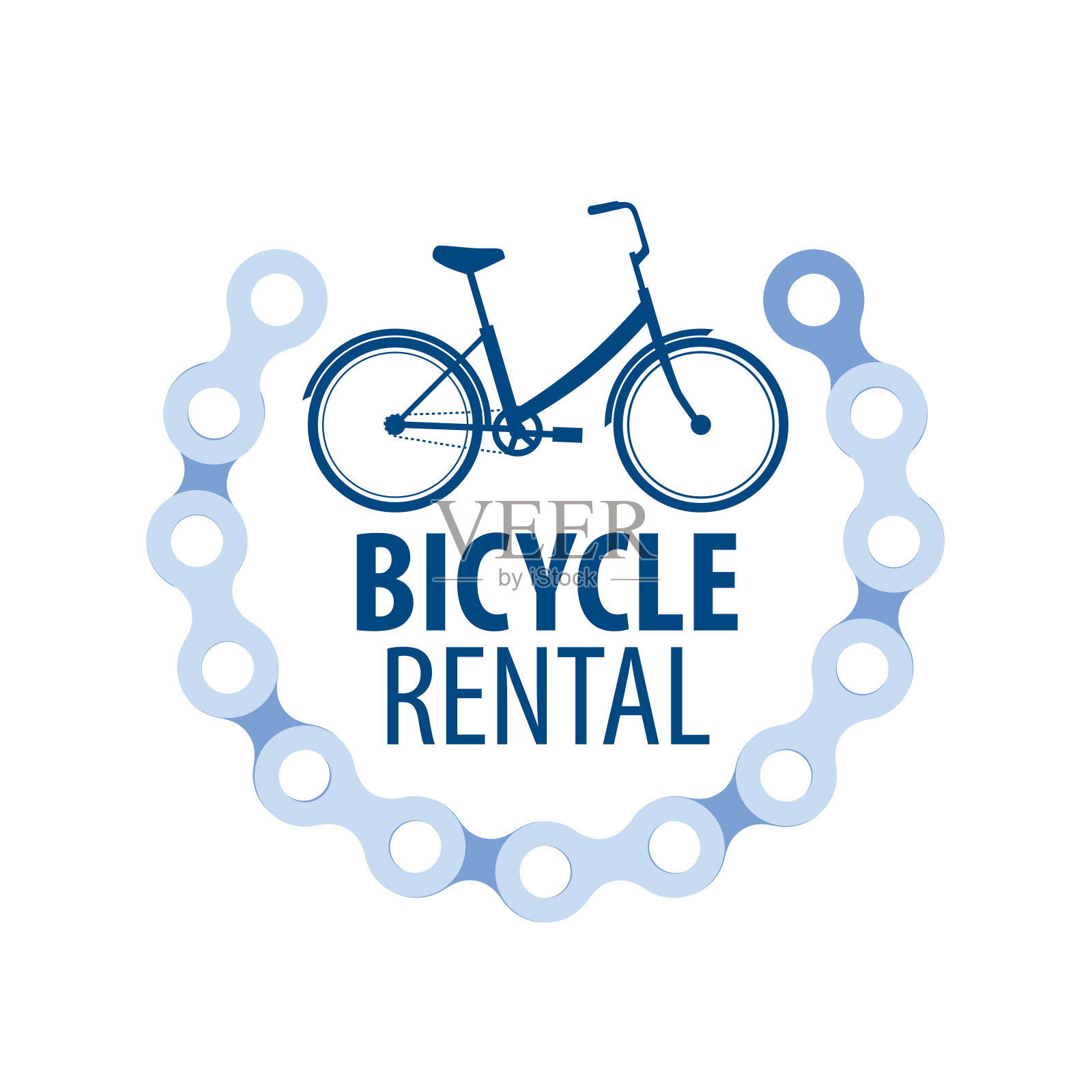 自行车租赁标志。矢量插图上的白色背景设计元素图片