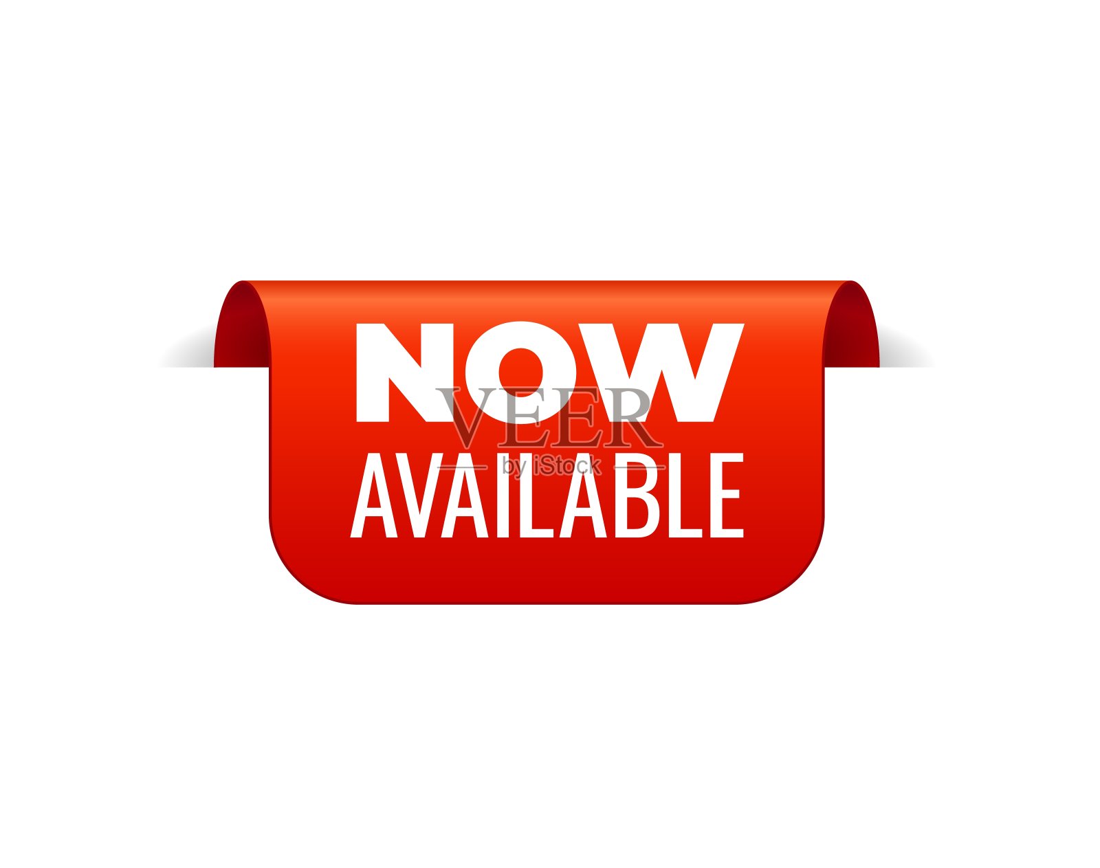 红色矢量横幅丝带上的白色背景,顶部书签。设计元素图片