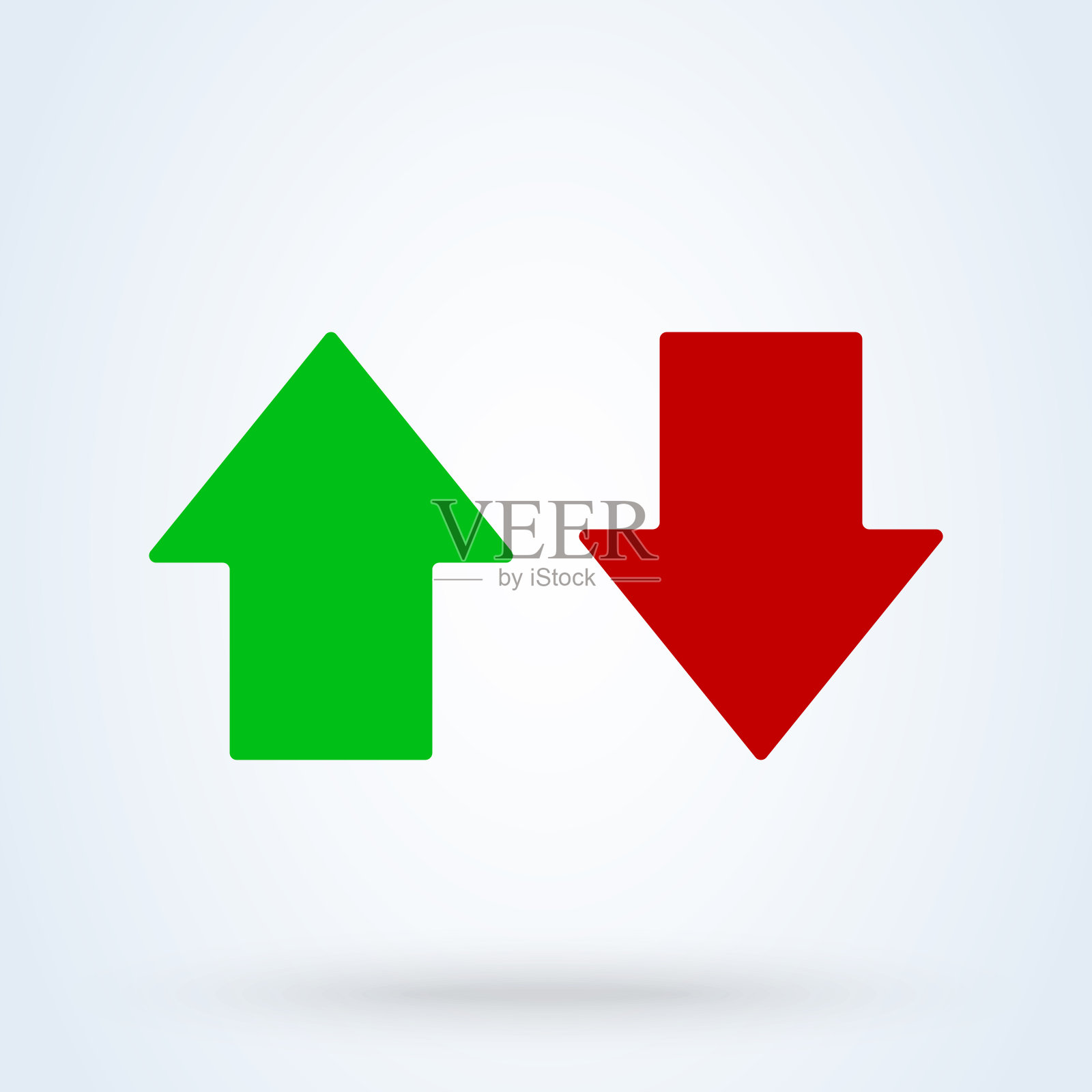 向上和向下箭头的平面风格。矢量插图图标孤立在白色背景。设计元素图片