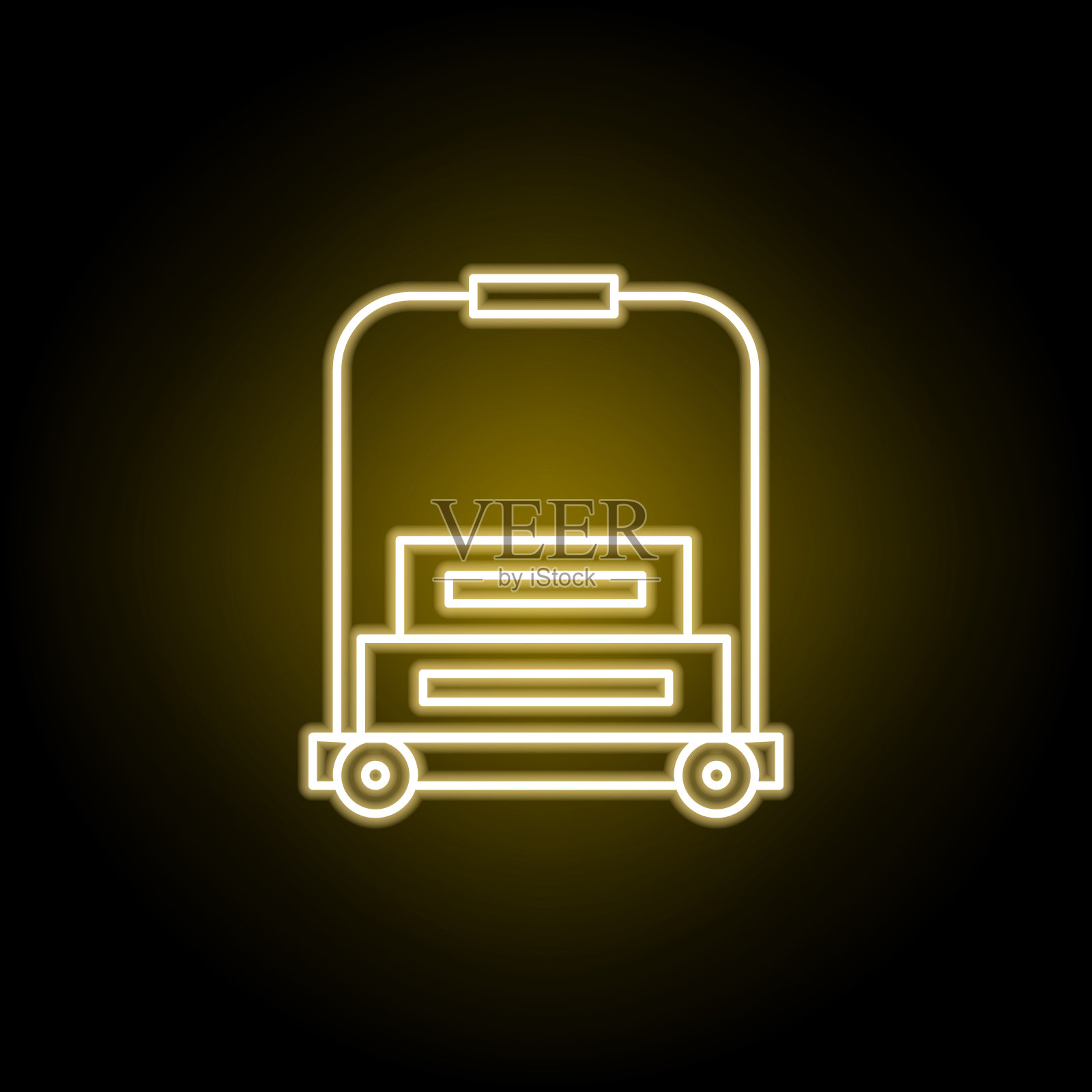 霓虹风格的手提箱图标。旅游插画元素。符号和符号可以用于网页,标志,手机应用程序,UI,用户体验插画图片素材