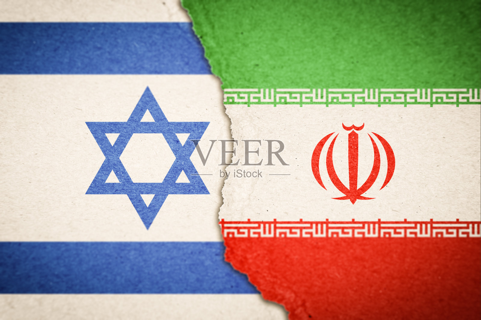 以色列与伊朗冲突概念插画图片素材