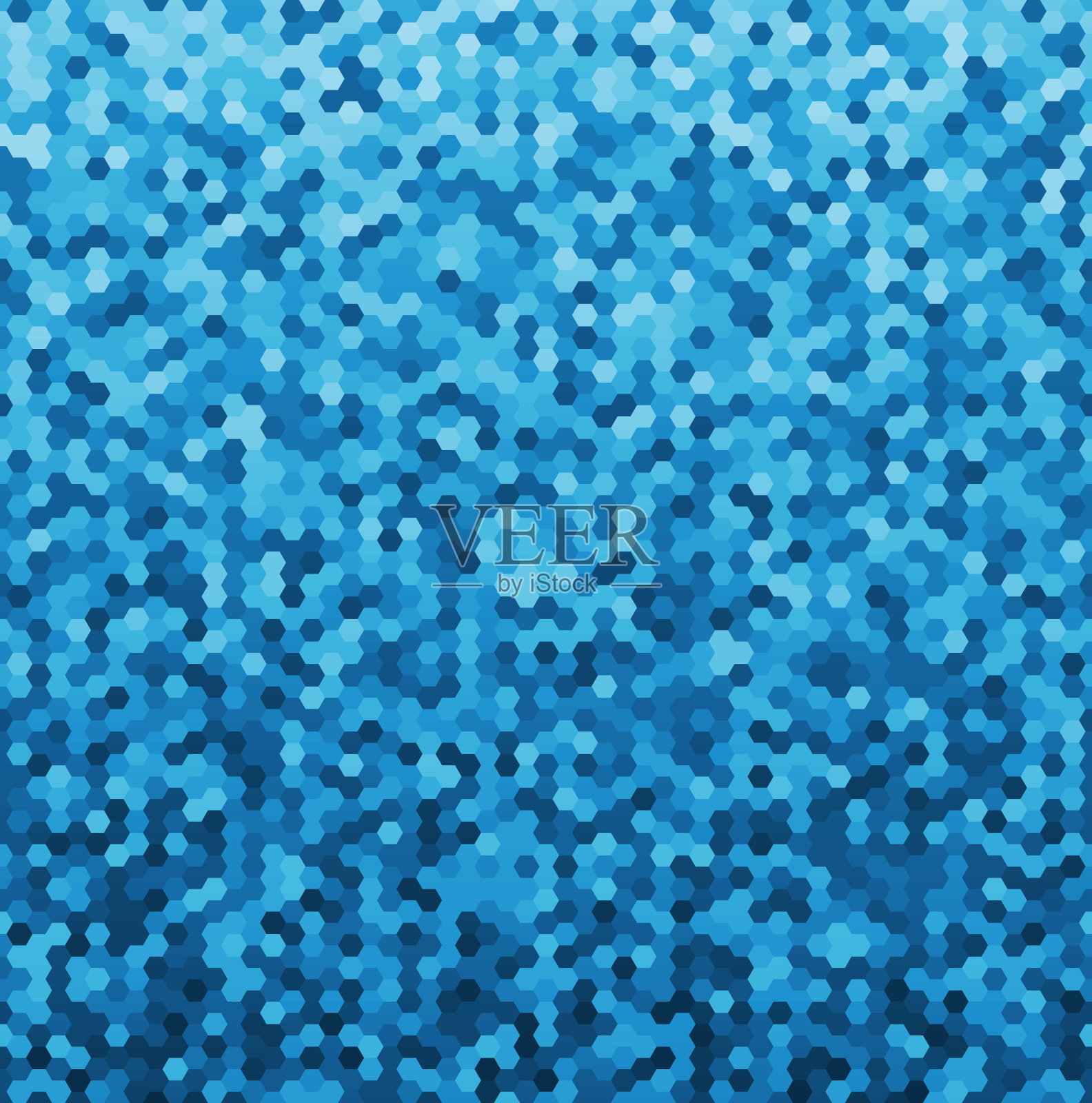 抽象的蓝色六边形背景。无缝模式插画图片素材