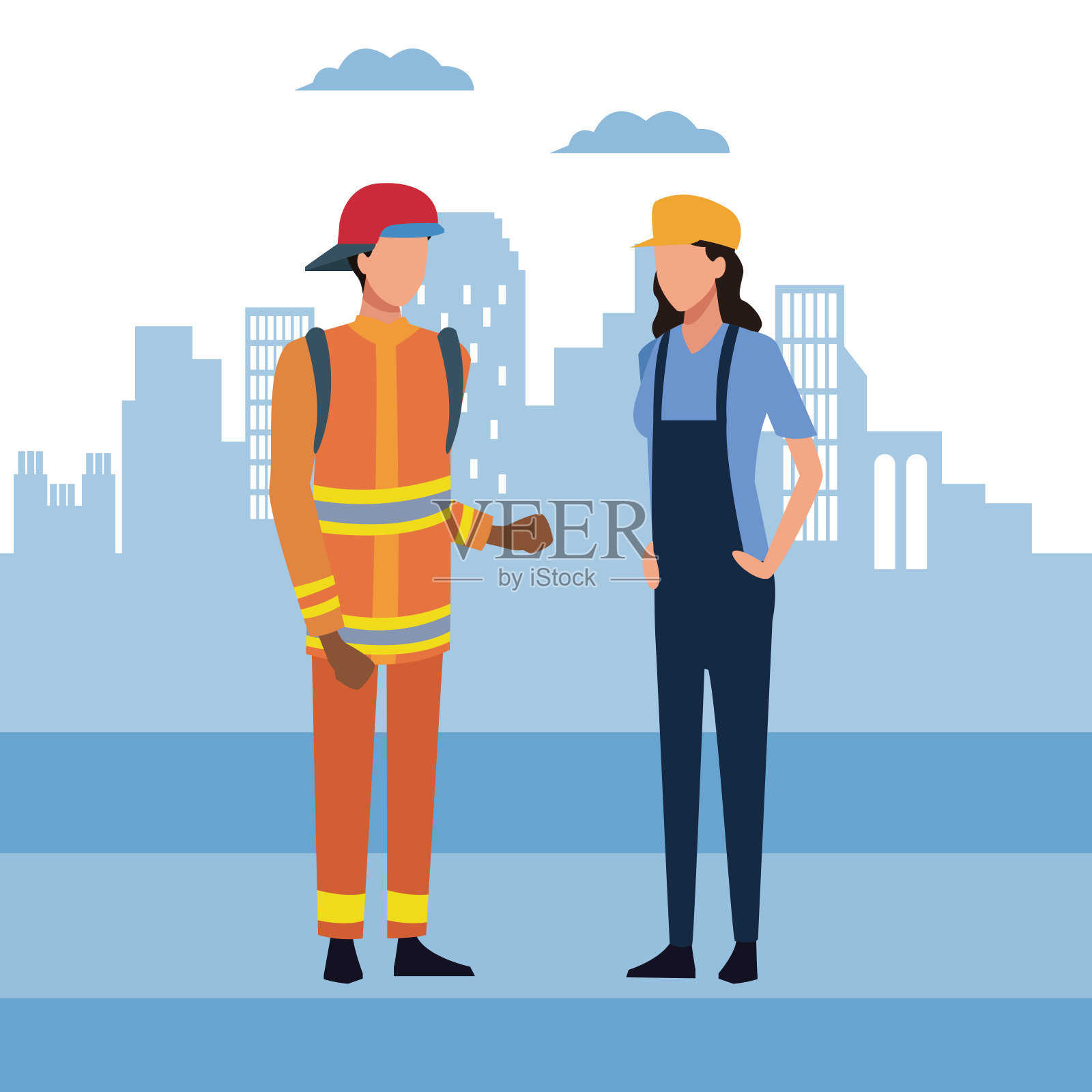 工作人员卡通插画图片素材