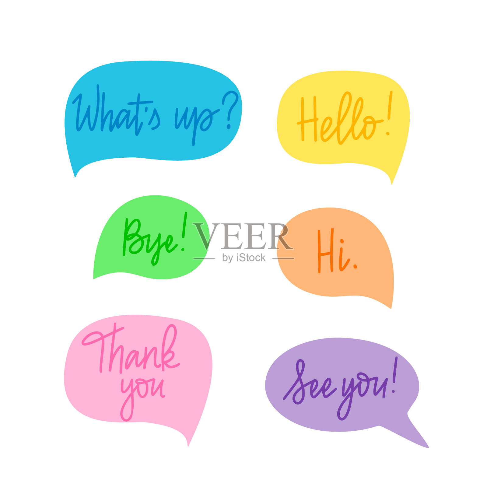 一套手写的涂鸦字母的词和短语在俄罗斯插画图片素材