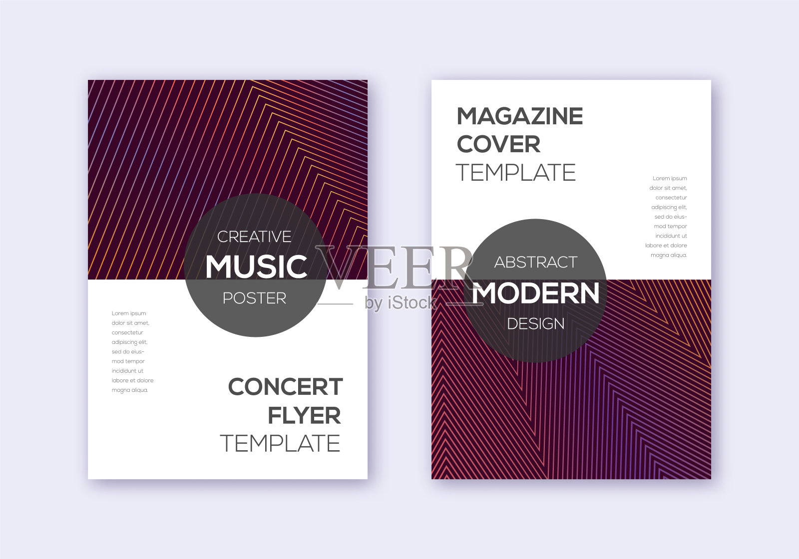 现代封面设计模板集。橙色的抽象设计模板素材