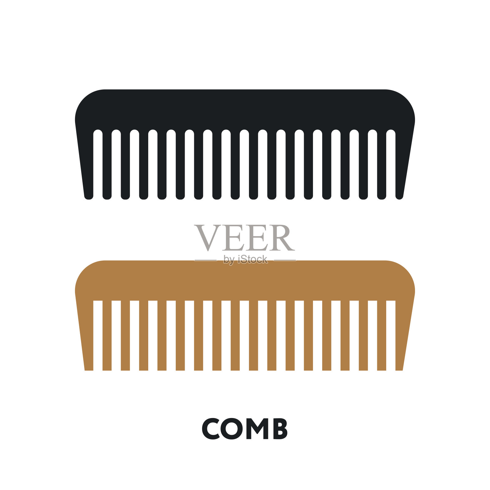 理发师梳子梳子。矢量平线笔画图标。插画图片素材