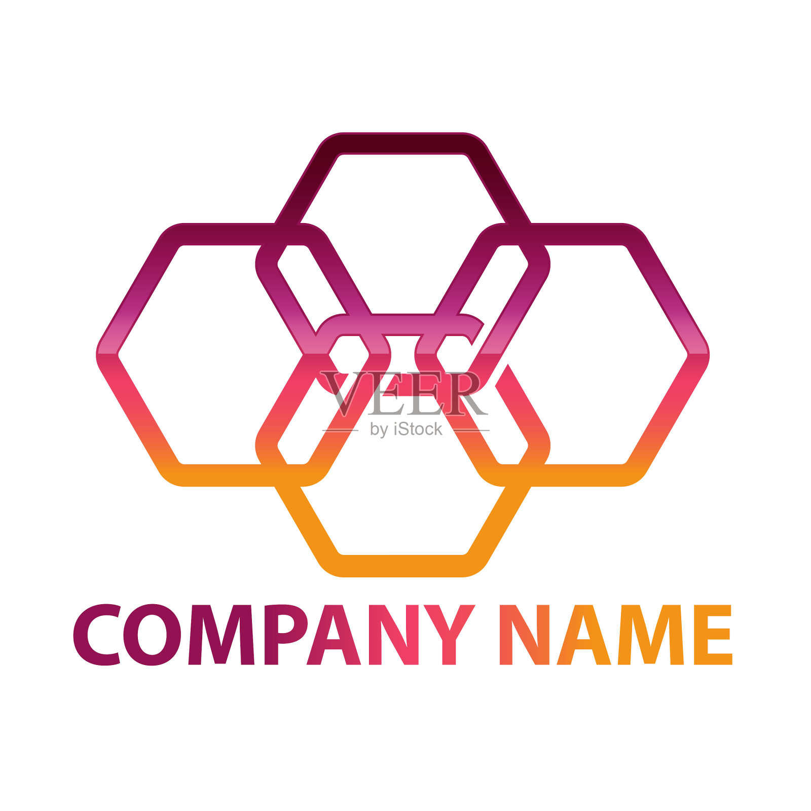 六边形-矢量标志概念插图插画图片素材